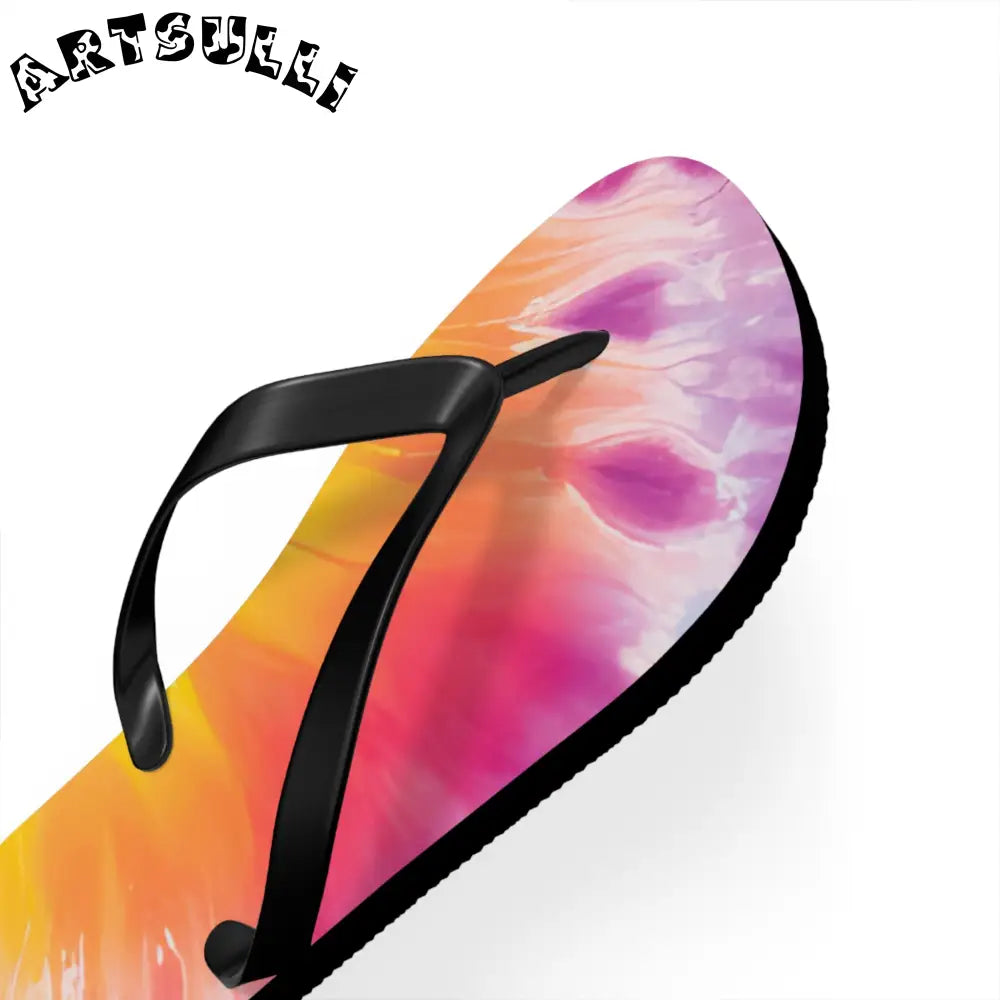 Artistic Summer Tie-Dye Flip Flops, Artsulli - Art is Long, Life is Short, Shoes, , , , , , , 