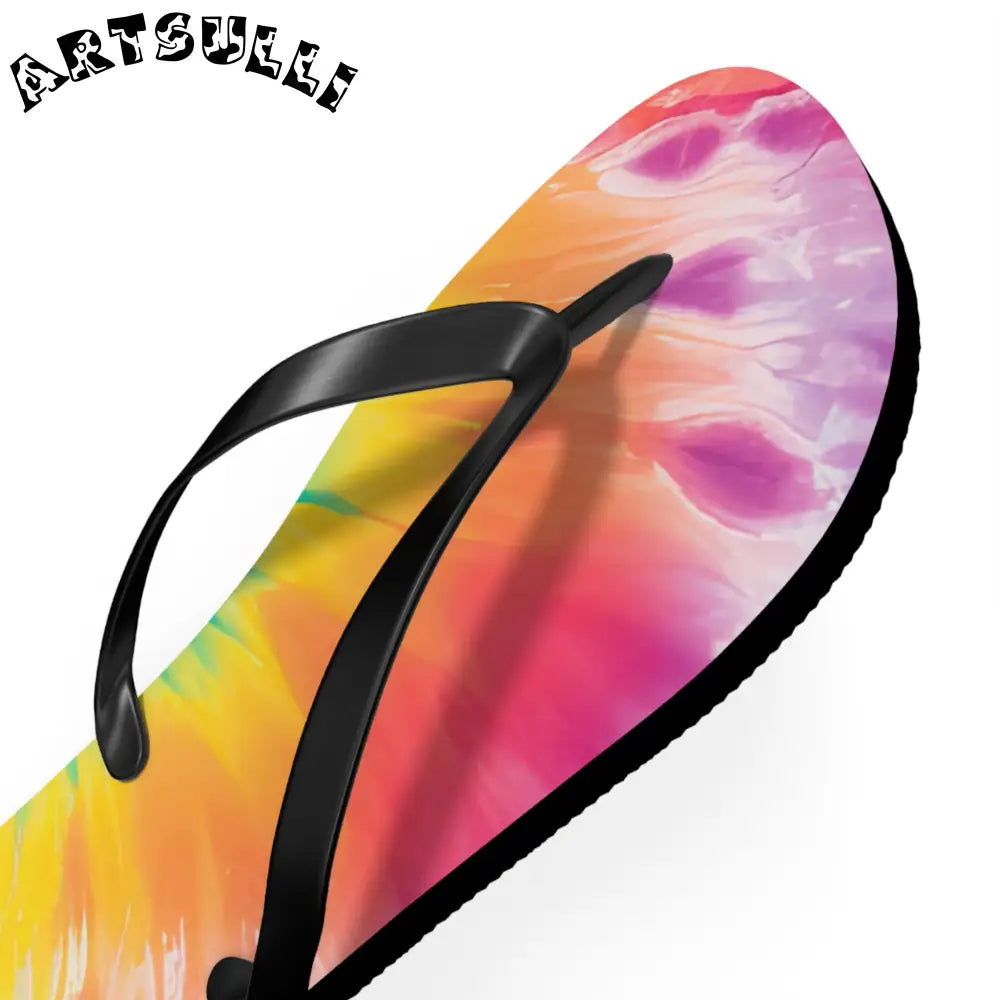 Artistic Summer Tie-Dye Flip Flops, Artsulli - Art is Long, Life is Short, Shoes, , , , , , , 