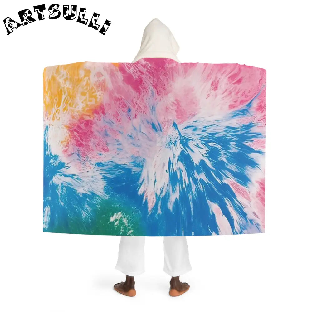 Artistic Tie-Dye Hooded Sherpa Blanket, Artsulli - Art is Long, Life is Short, All Over Prints, , , , , , , 