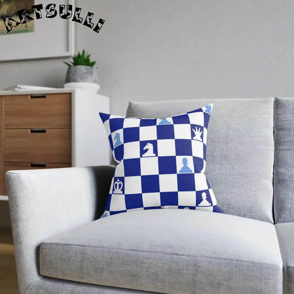 Artistic Work Illustrated Chess Throw Pillow, Artsulli - Art is Long, Life is Short, Home Decor, , , , , , , 