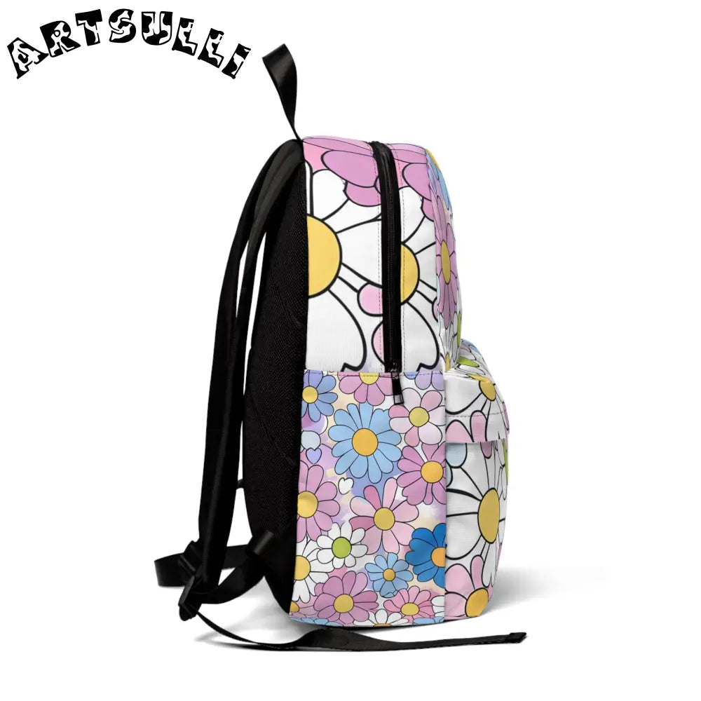 Artistic Work Illustrated Floral Backpack, Artsulli - Art is Long, Life is Short, Bags, , , , , , , 