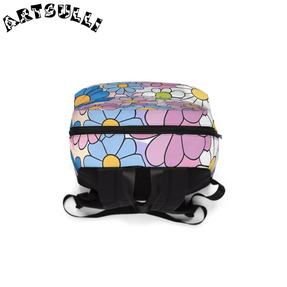 Artistic Work Illustrated Floral Backpack, Artsulli - Art is Long, Life is Short, Bags, , , , , , , 