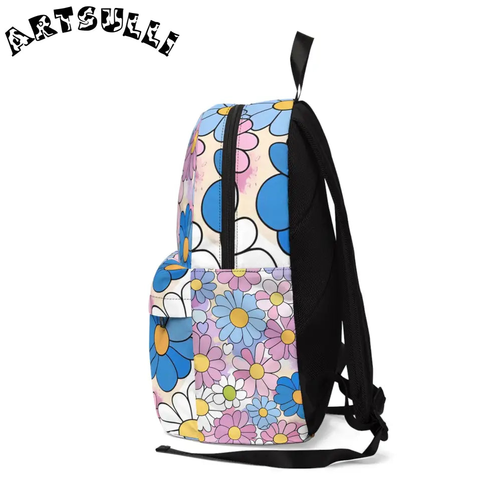 Artistic Work Illustrated Floral Backpack, Artsulli - Art is Long, Life is Short, Bags, , , , , , , 