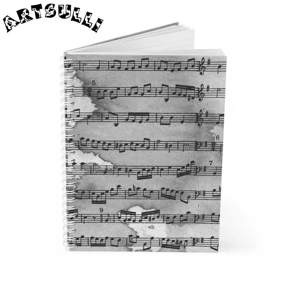 Artistic Work Music Score Wide-Ruled Spiral Notebook, Artsulli - Art is Long, Life is Short, Paper products, , , , , , , 