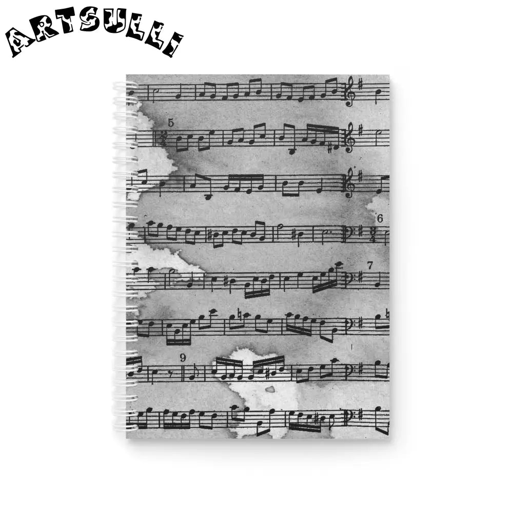 Artistic Work Music Score Wide-Ruled Spiral Notebook, Artsulli - Art is Long, Life is Short, Paper products, Size, One Size, , , , , 12721082847813307460