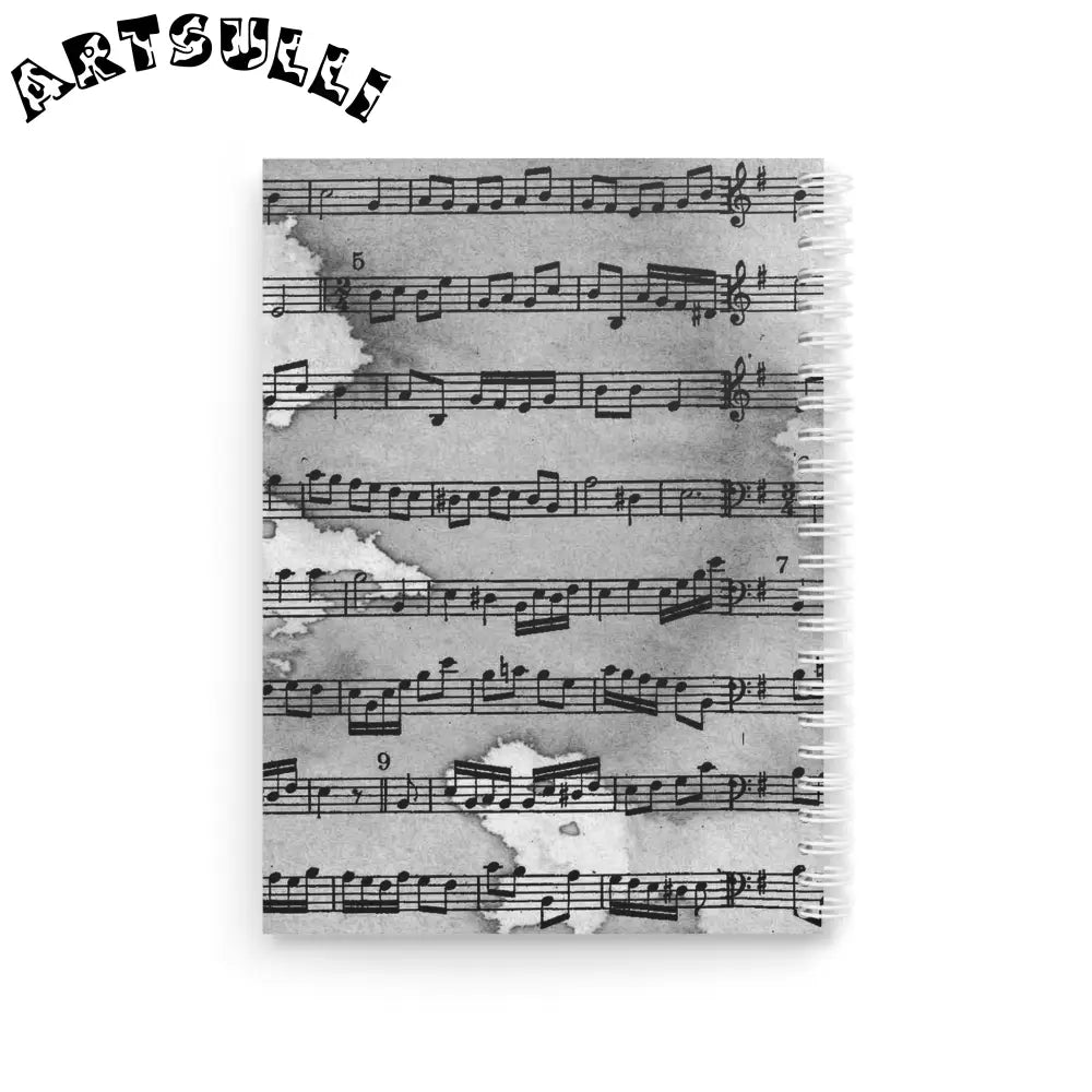 Artistic Work Music Score Wide-Ruled Spiral Notebook, Artsulli - Art is Long, Life is Short, Paper products, , , , , , , 