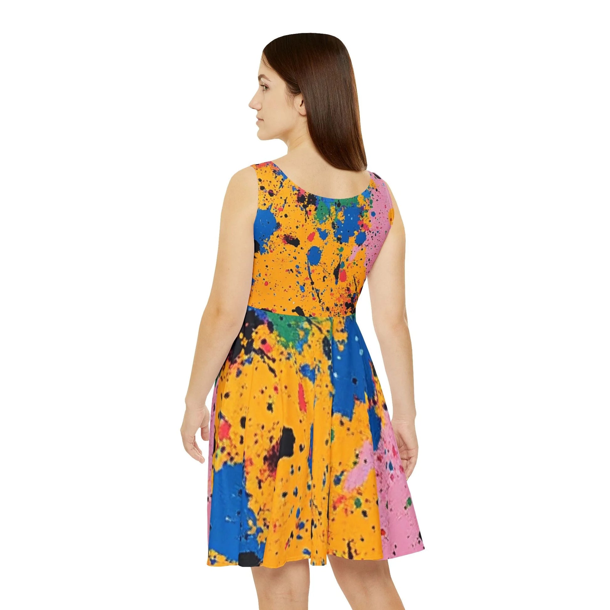 Artistic Work Splatter Skater Dress, Artsulli - Art is Long, Life is Short, All Over Prints, , , , , , , 