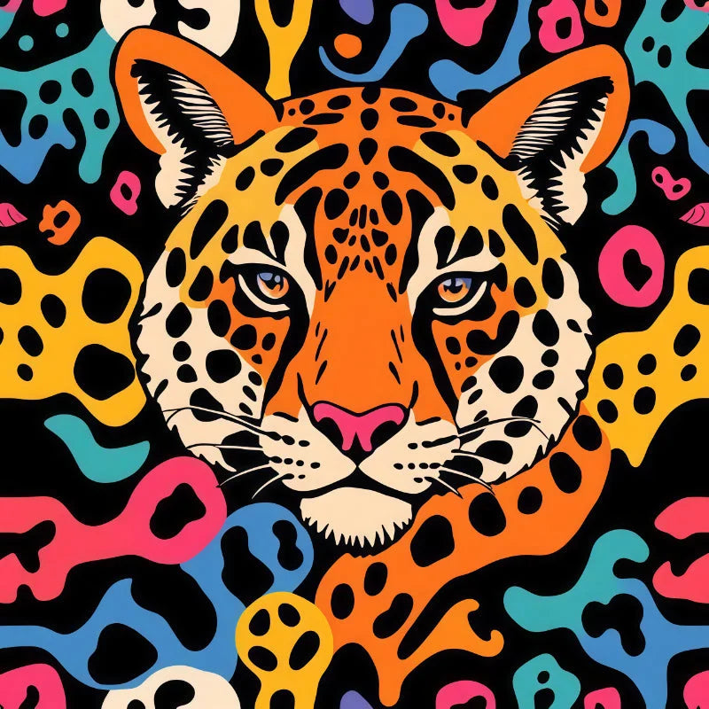 Buy The Best stylized jaguar head vibrant spots By Artsulli x Color Printify - Artsy 90s Style Aesthetic Jaguar Head - 2025