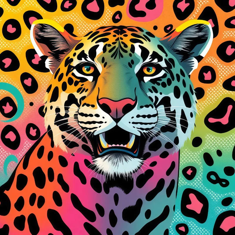 Buy The Best colorful pop art-style leopard open By Artsulli x Color Printify - Artsy Aesthetic Pop Art Leopard - 2025