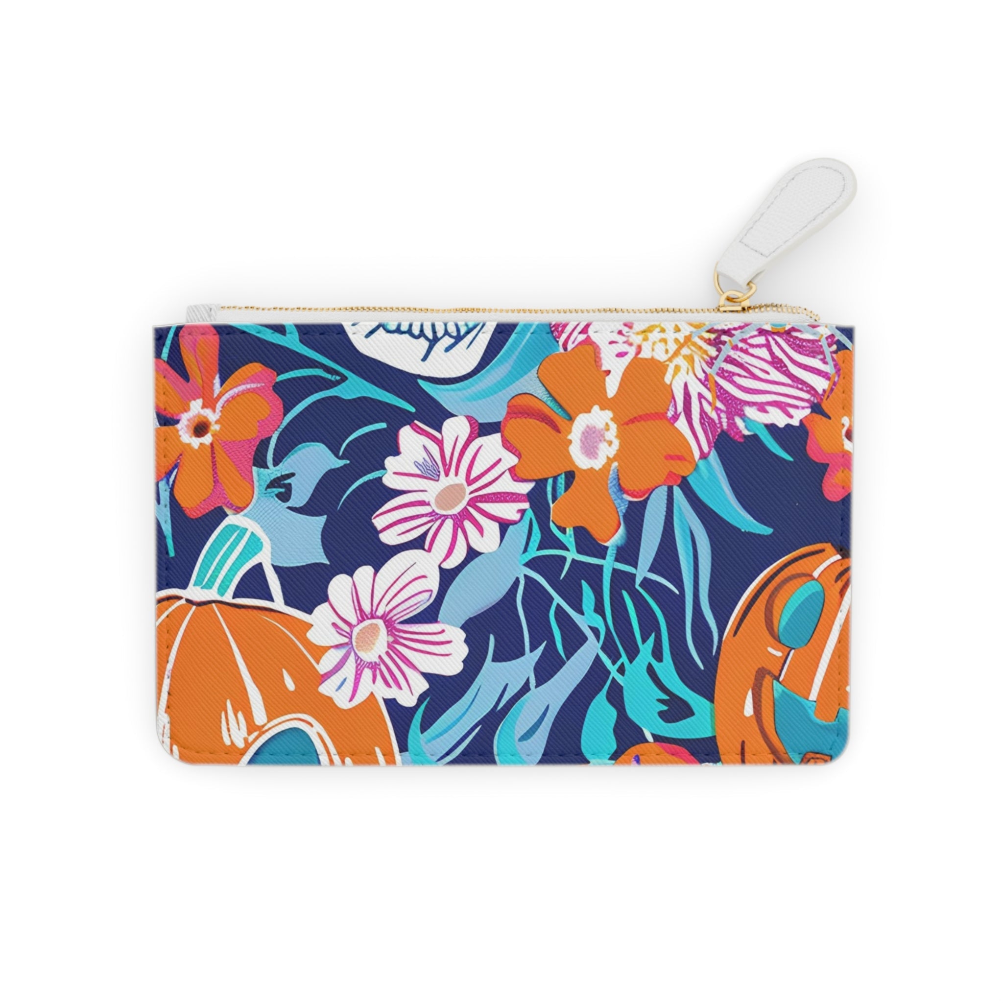 Autumn Floral Pumpkin Clutch Bag, Artsulli - Art is Long, Life is Short, Bags, Size, 6.3” x 4”, Color, White, , , 12314991206786283607
