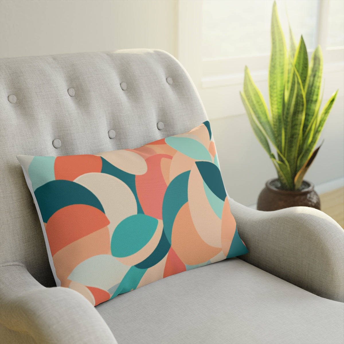 Autumnal Petal Tessellation Wheat Cushion