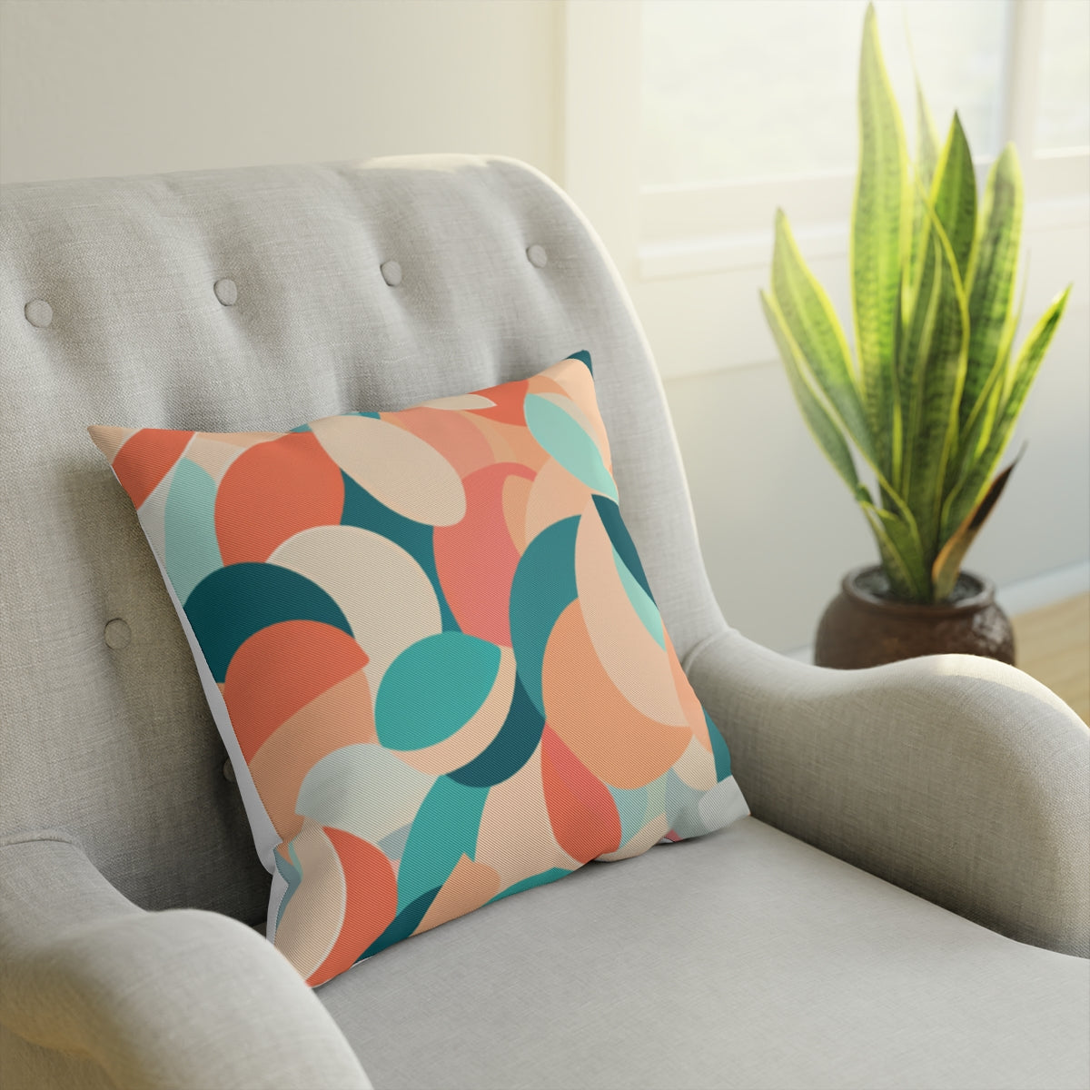 Autumnal Petal Tessellation Wheat Cushion