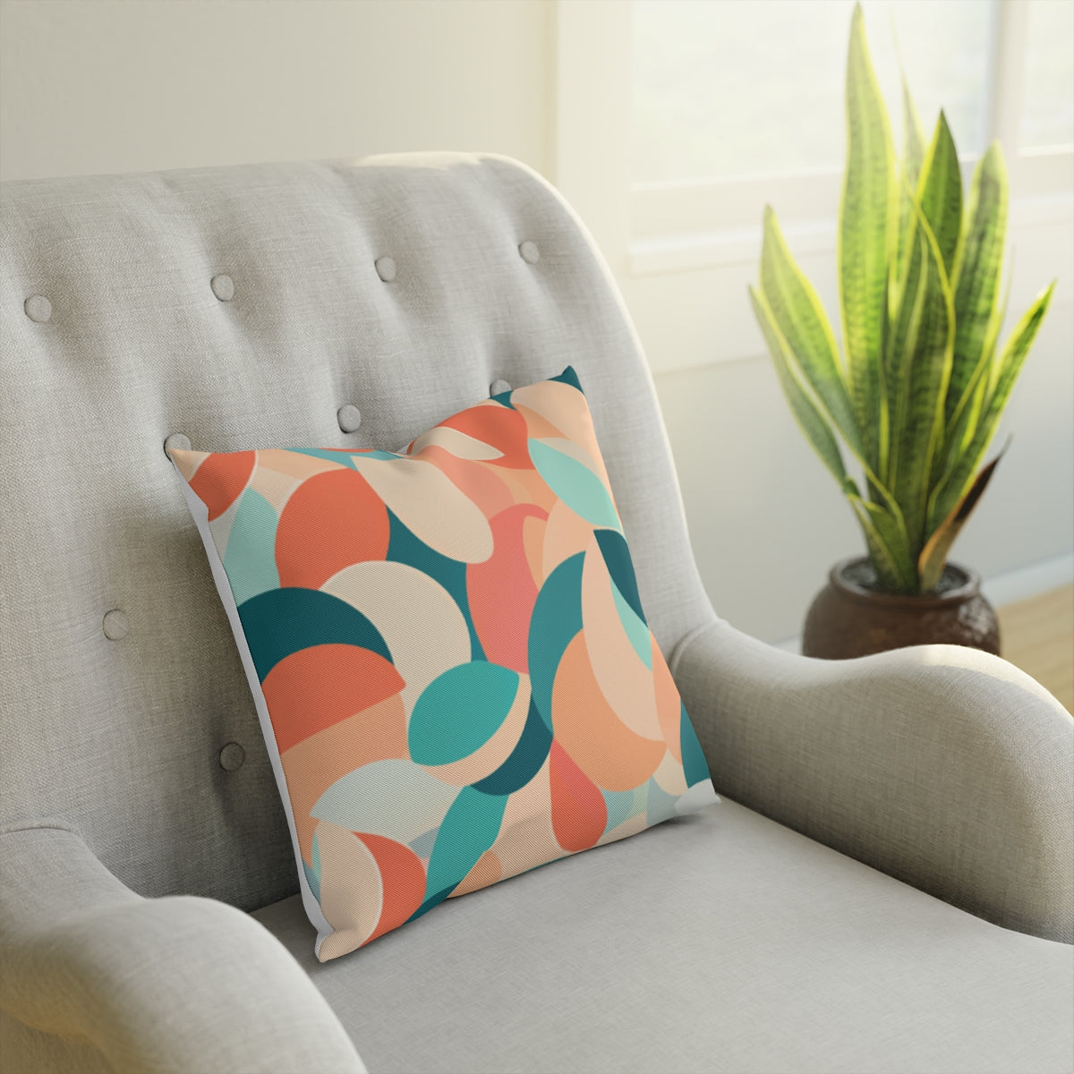 Autumnal Petal Tessellation Wheat Cushion
