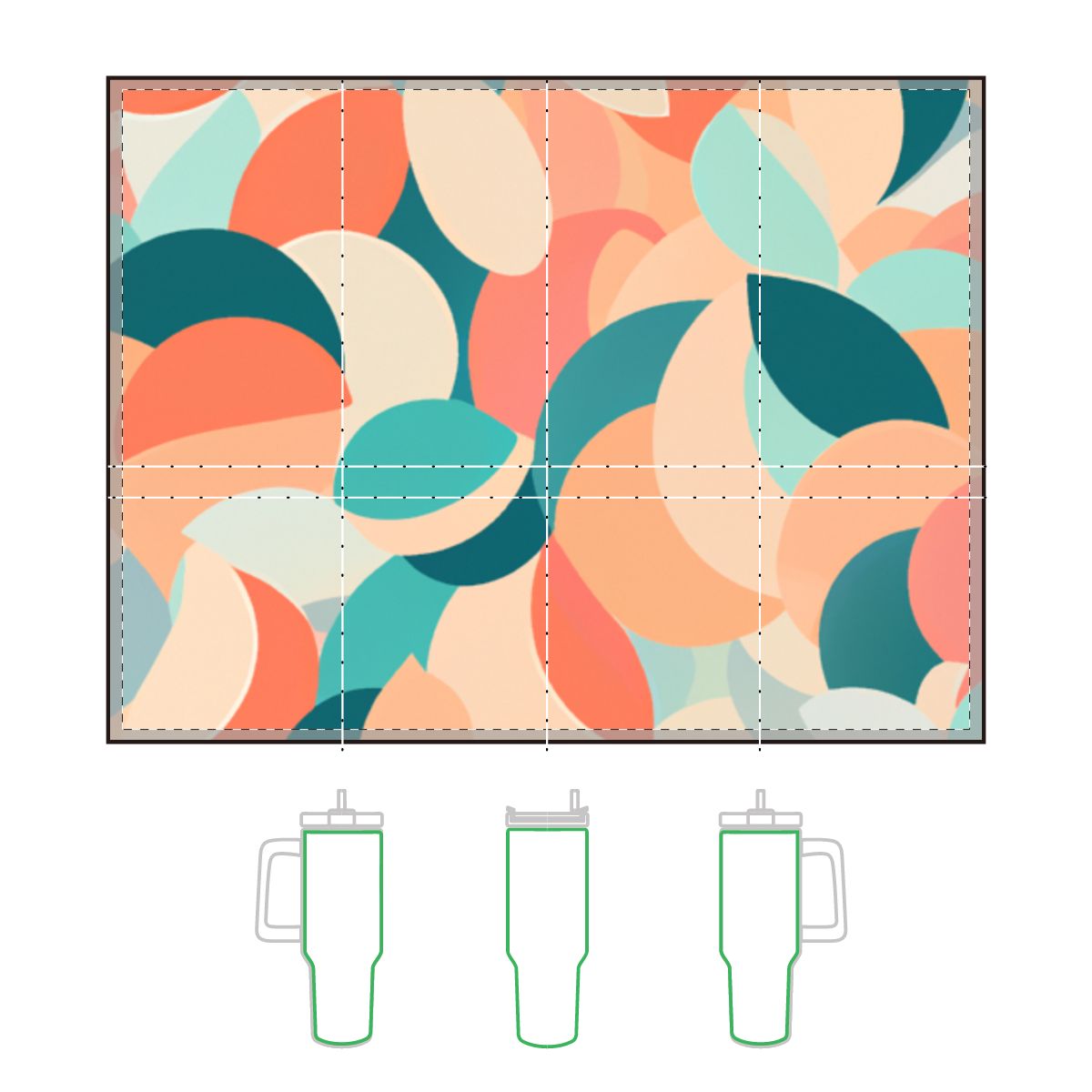 Autumnal Petal Tessellation Wheat Vacuum Thermal Tumbler, 40oz