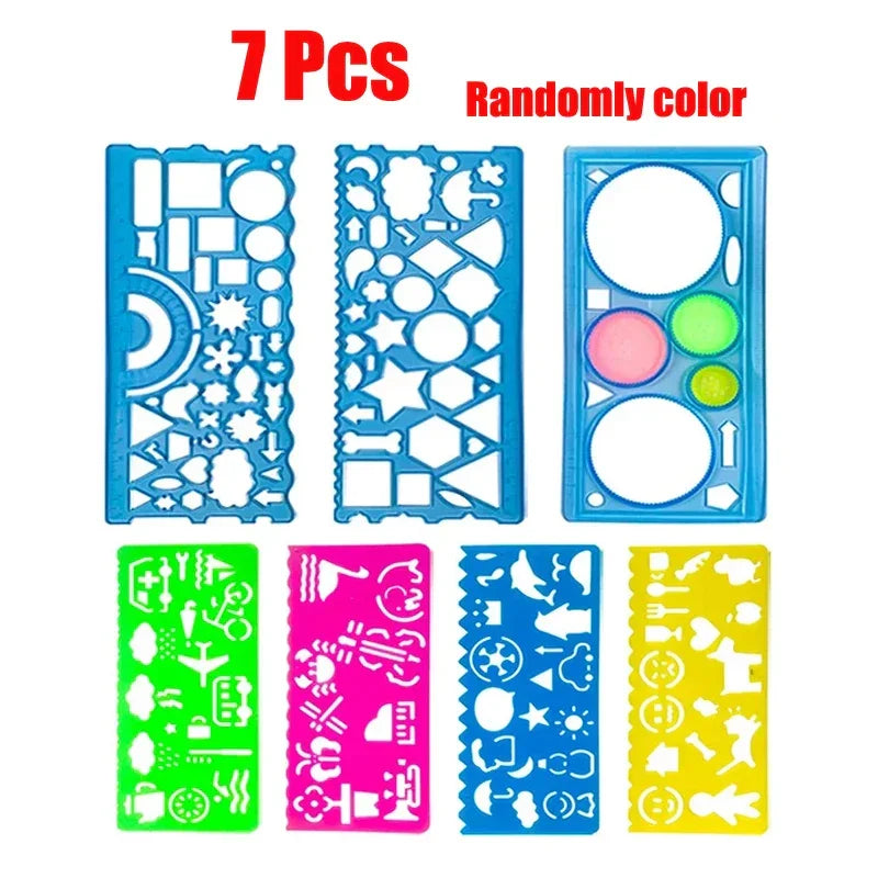 Buy The Best By Artsulli - Art is Long Life Short - Animal Geometry Multifunctional Hollow Rulers Drafting Tools School Painting Supplies