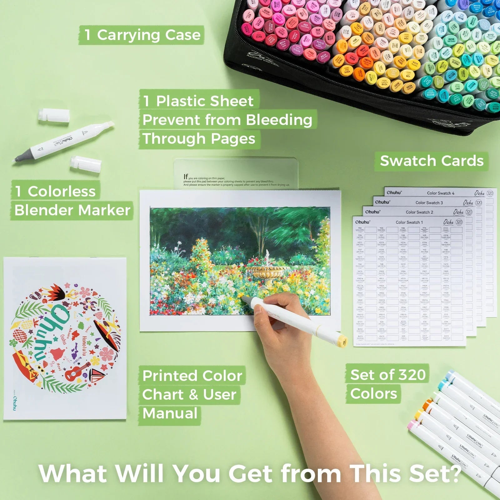 Buy The Best By Artsulli - Art is Long Life Short - Ohuhu Oahu 320 Colors Marker Pen Set Alcohol Markers Dual Tips Felt Sketching Drawing