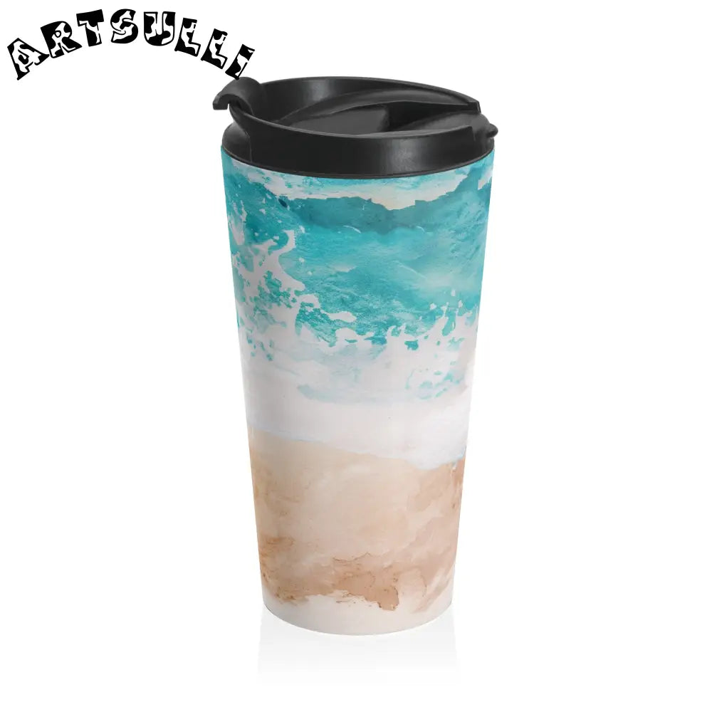 Beach Design Stainless Steel Travel Mug, Artsulli - Art is Long, Life is Short, Mug, , , , , , , 