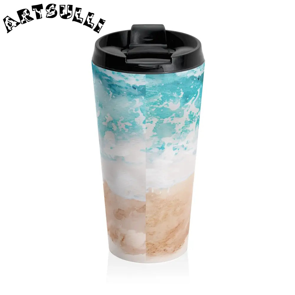 Beach Design Stainless Steel Travel Mug, Artsulli - Art is Long, Life is Short, Mug, , , , , , , 