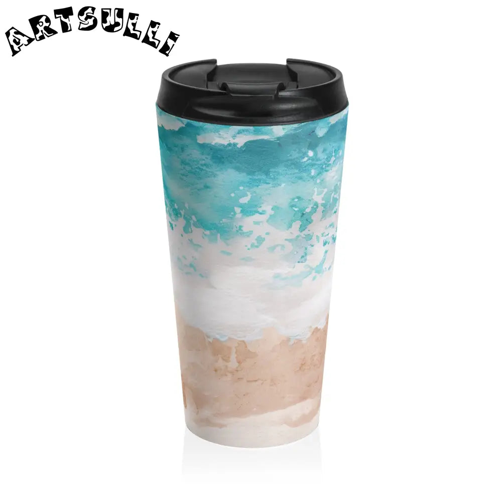 Beach Design Stainless Steel Travel Mug, Artsulli - Art is Long, Life is Short, Mug, Size, 15oz, , , , , 23233913097274461671