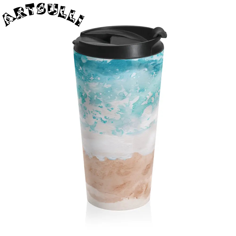 Beach Design Stainless Steel Travel Mug, Artsulli - Art is Long, Life is Short, Mug, , , , , , , 