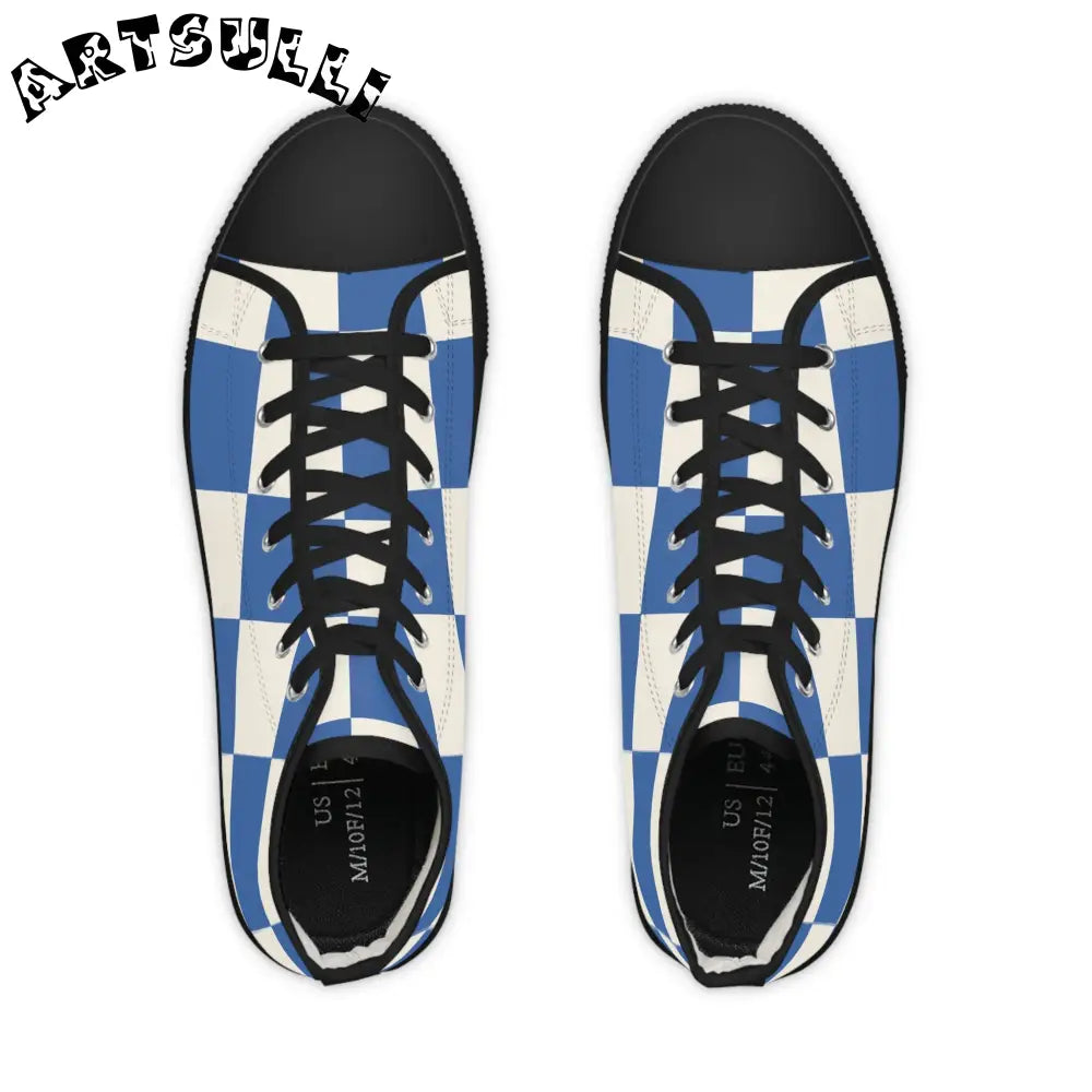 JAKKOUTTHEBXX Big Checkerboard Blue Breathable Polyester High Tops 2025