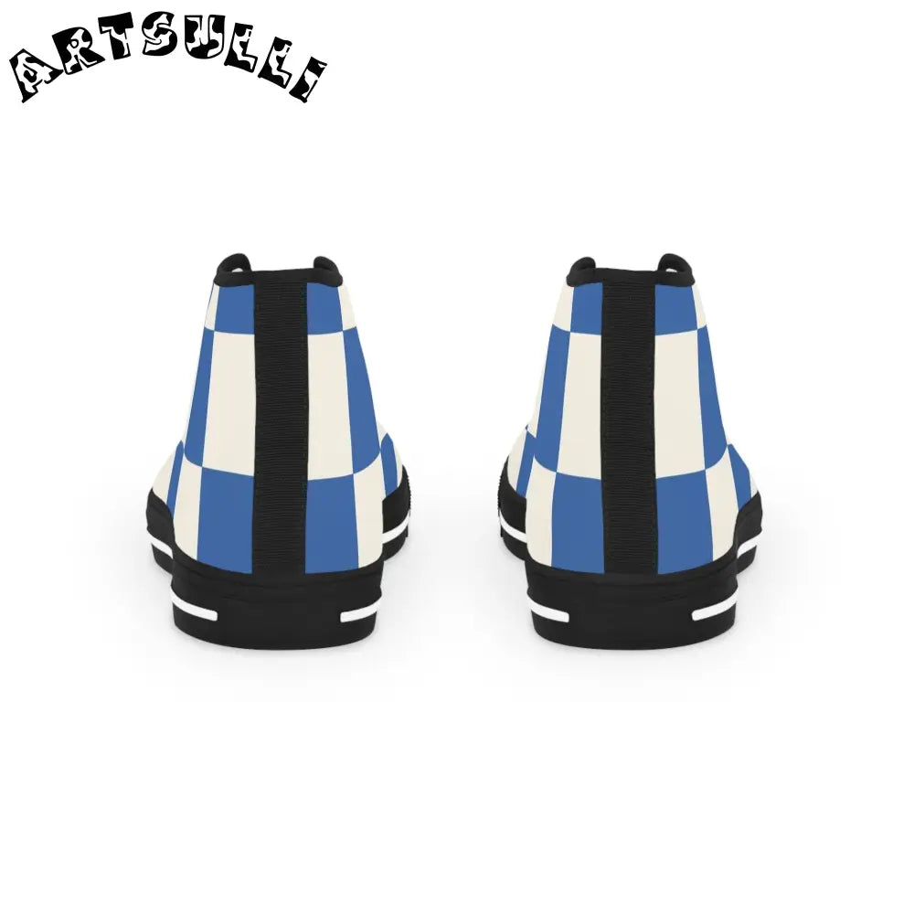 JAKKOUTTHEBXX Big Checkerboard Blue Breathable Polyester High Tops 2025