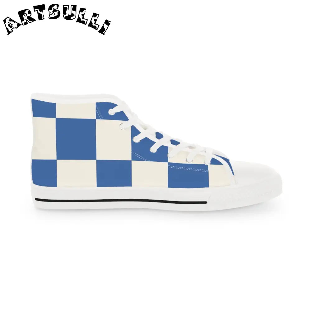 JAKKOUTTHEBXX Big Checkerboard Blue Breathable Polyester High Tops 2025