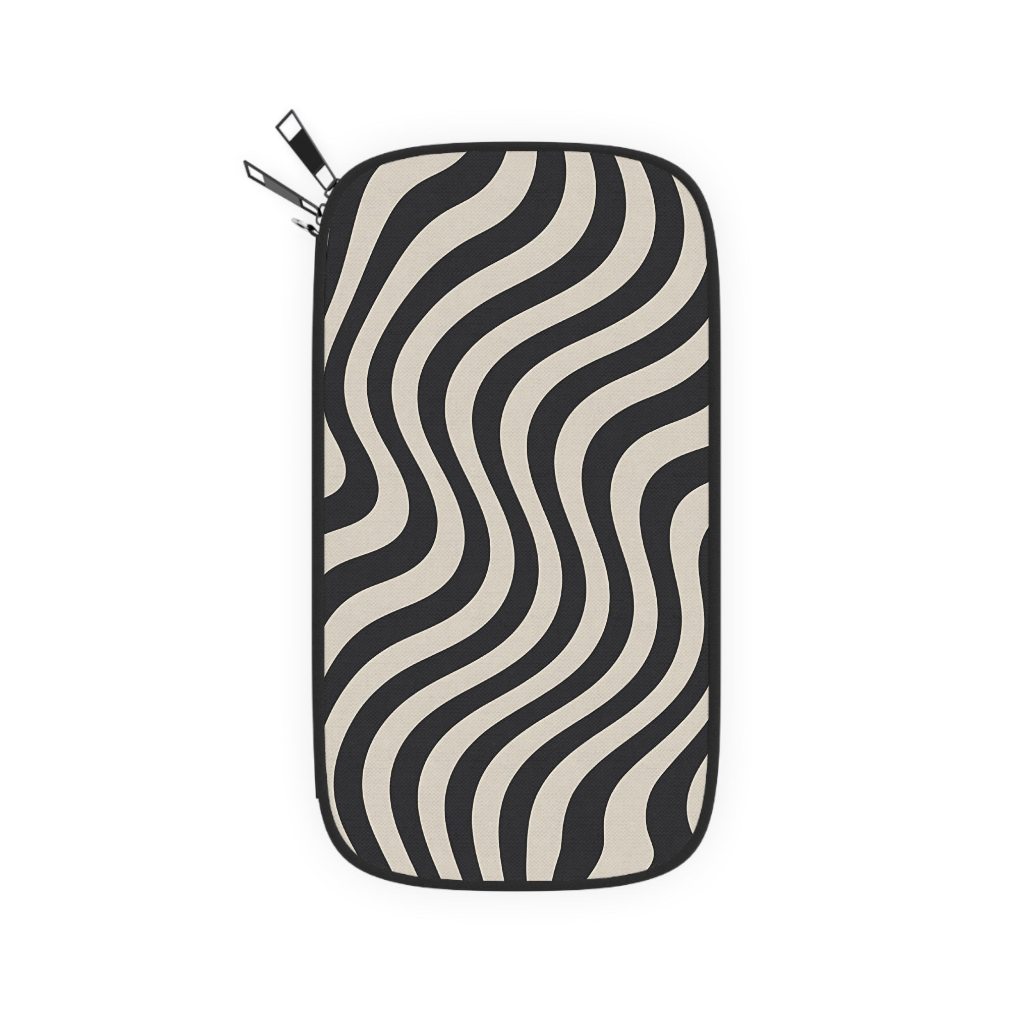 Black and Beige Wavy Pouch, Artsulli - Art is Long, Life is Short, Bags, , , , , , , 