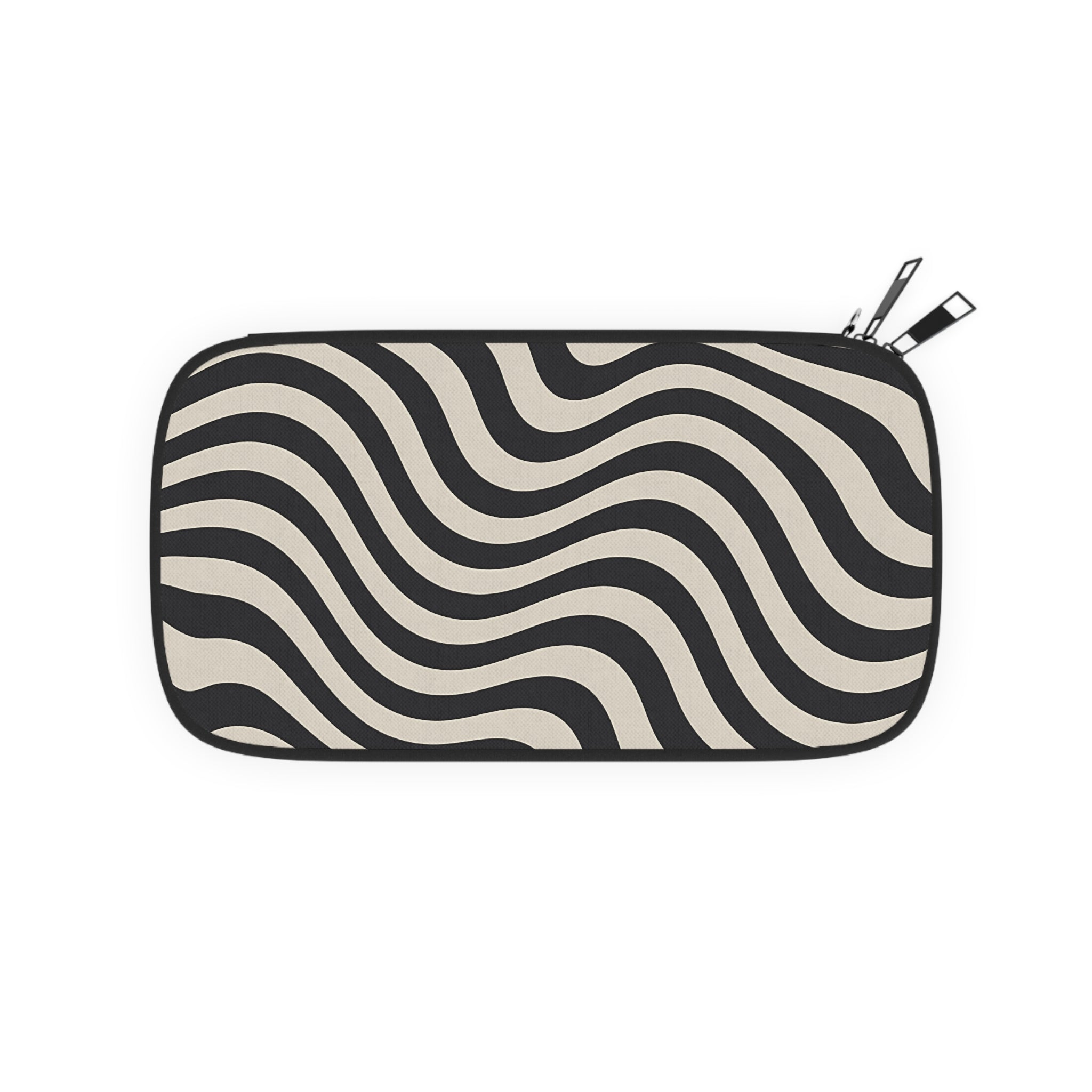 Printify Black and Beige Wavy Pouch 2025