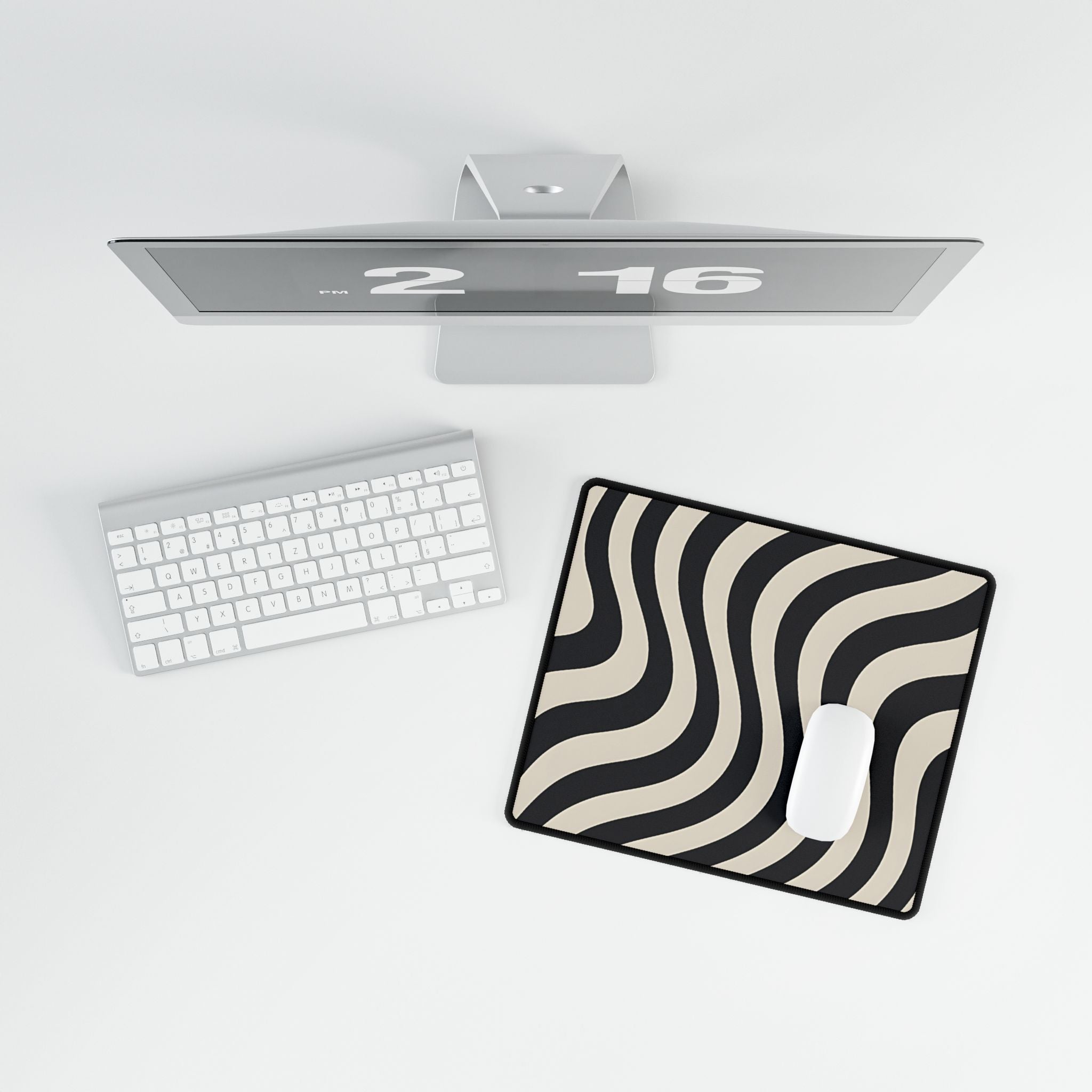 Black and Beige Wavy Stripe Desk Mat, Artsulli - Art is Long, Life is Short, Home Decor, , , , , , , 