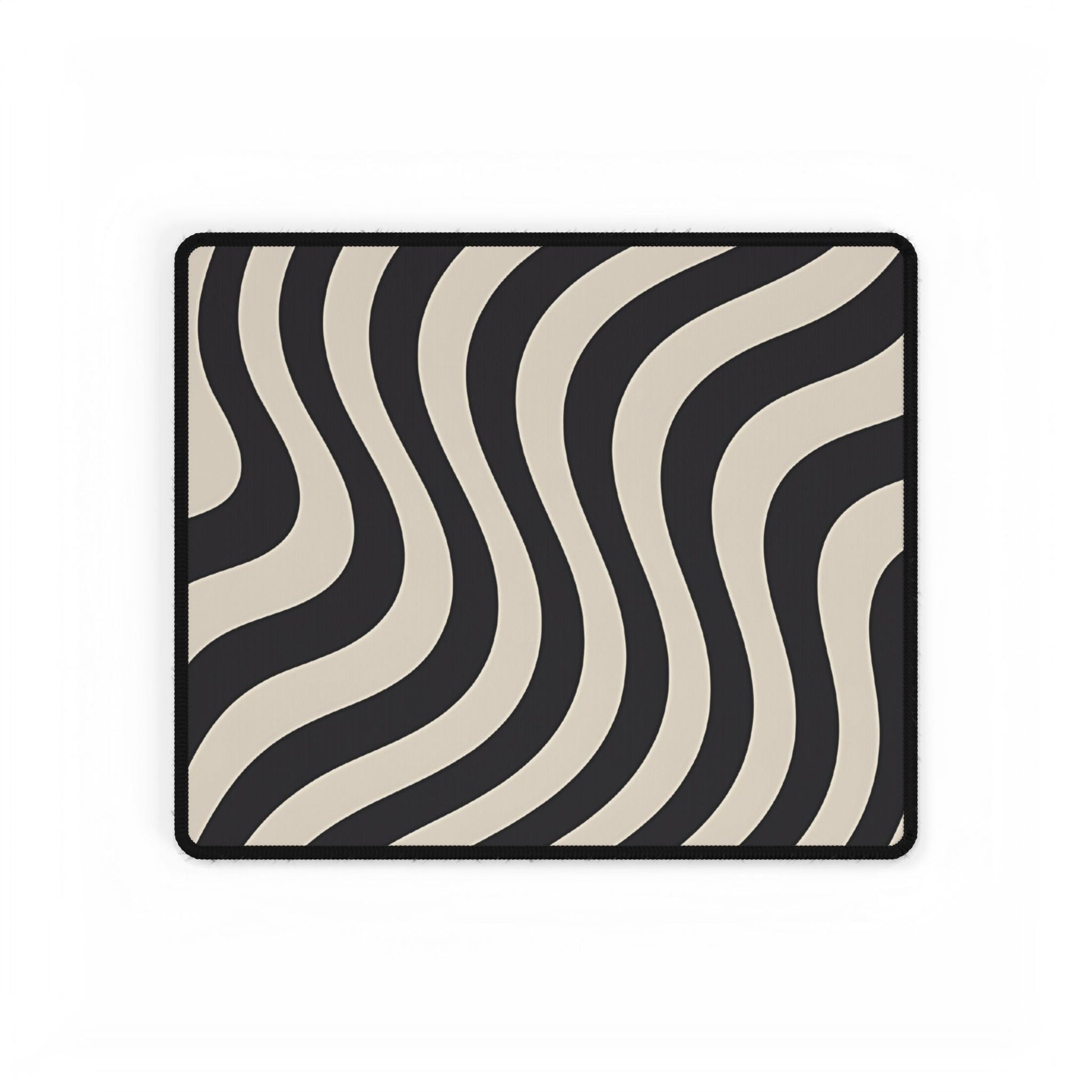 Black and Beige Wavy Stripe Desk Mat, Artsulli - Art is Long, Life is Short, Home Decor, Size, 14.4" × 12.1", , , , , 85233259607800035517