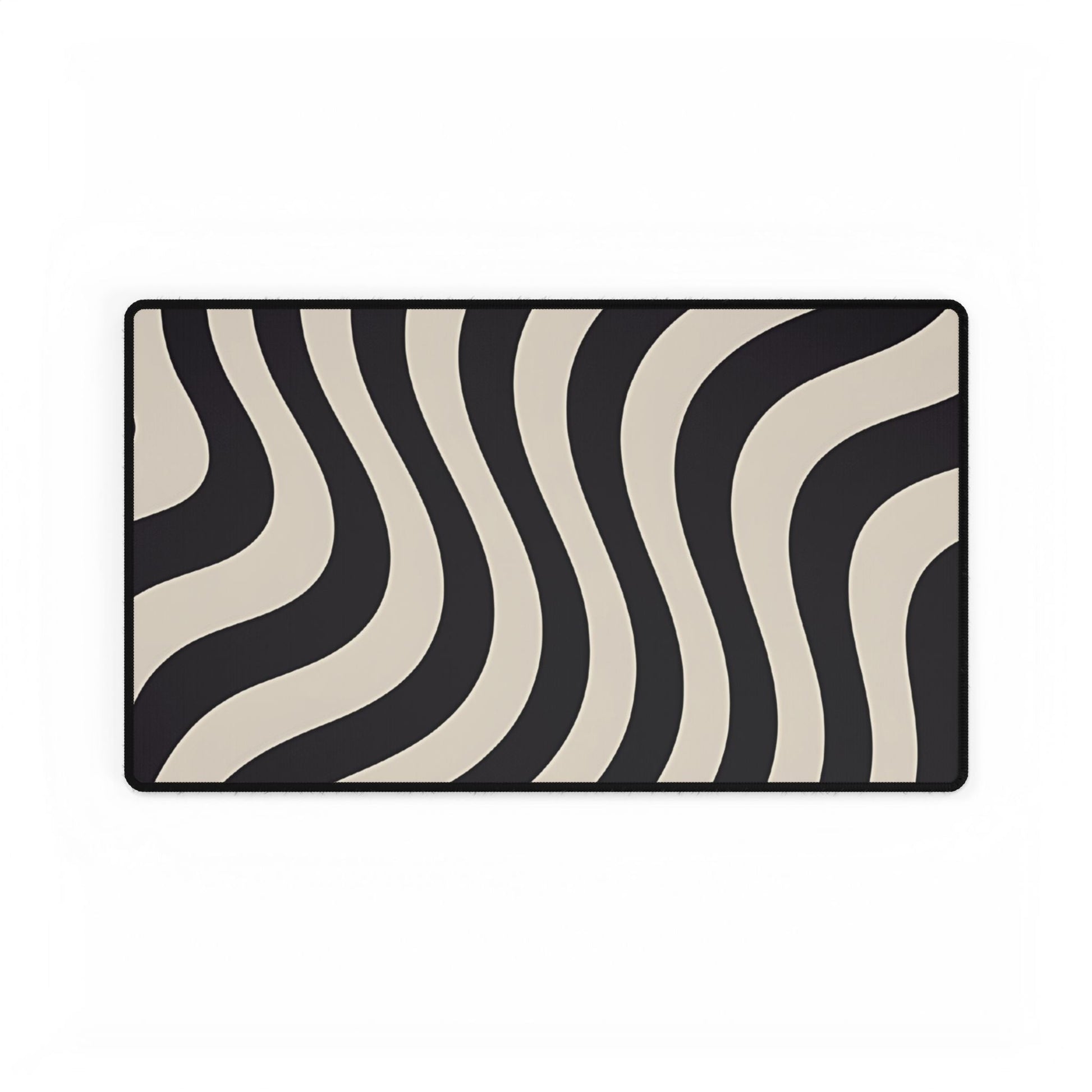 Black and Beige Wavy Stripe Desk Mat, Artsulli - Art is Long, Life is Short, Home Decor, Size, 23.6" × 13.8", , , , , 83065774637537831673