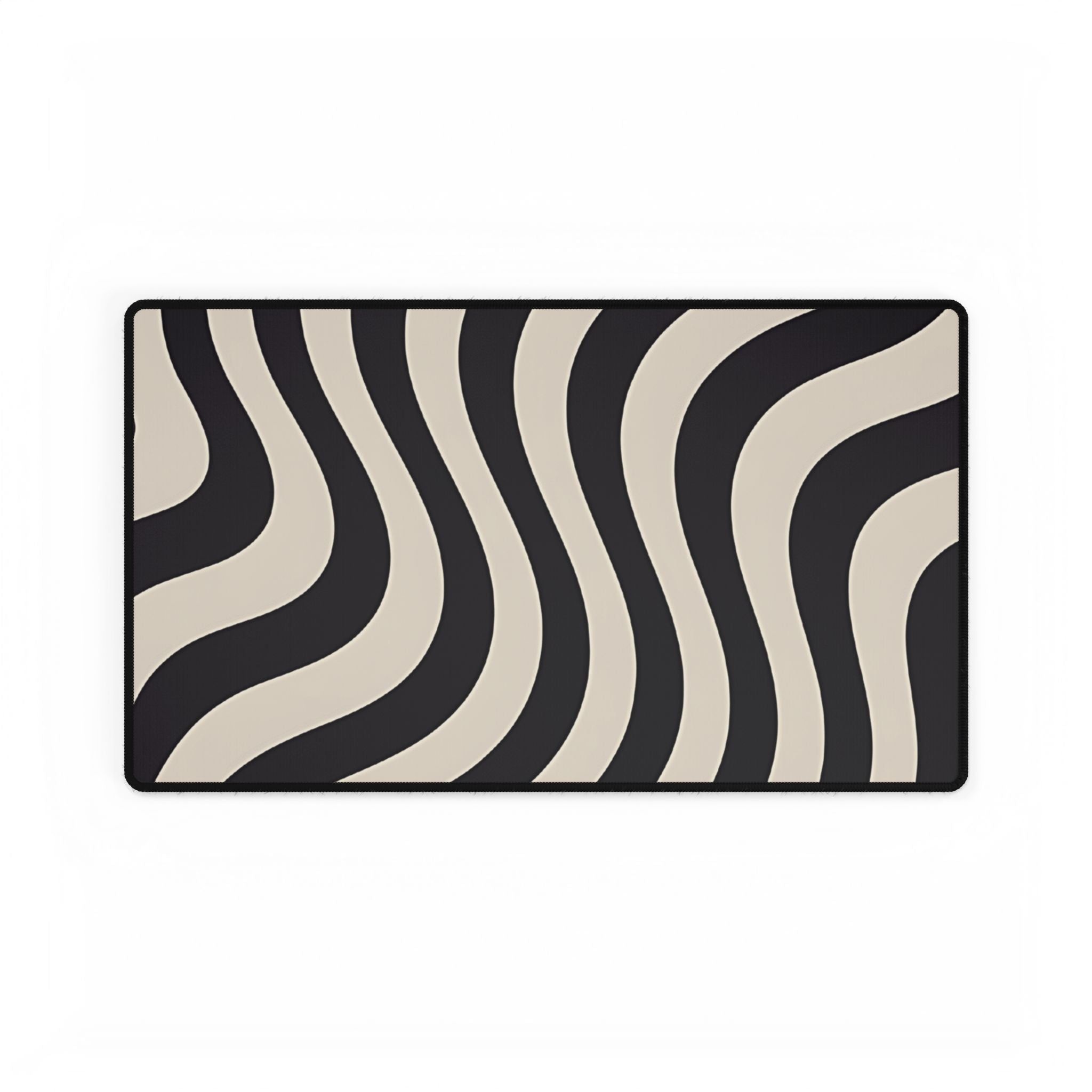 Black and Beige Wavy Stripe Desk Mat, Artsulli - Art is Long, Life is Short, Home Decor, Size, 23.6" × 13.8", , , , , 83065774637537831673