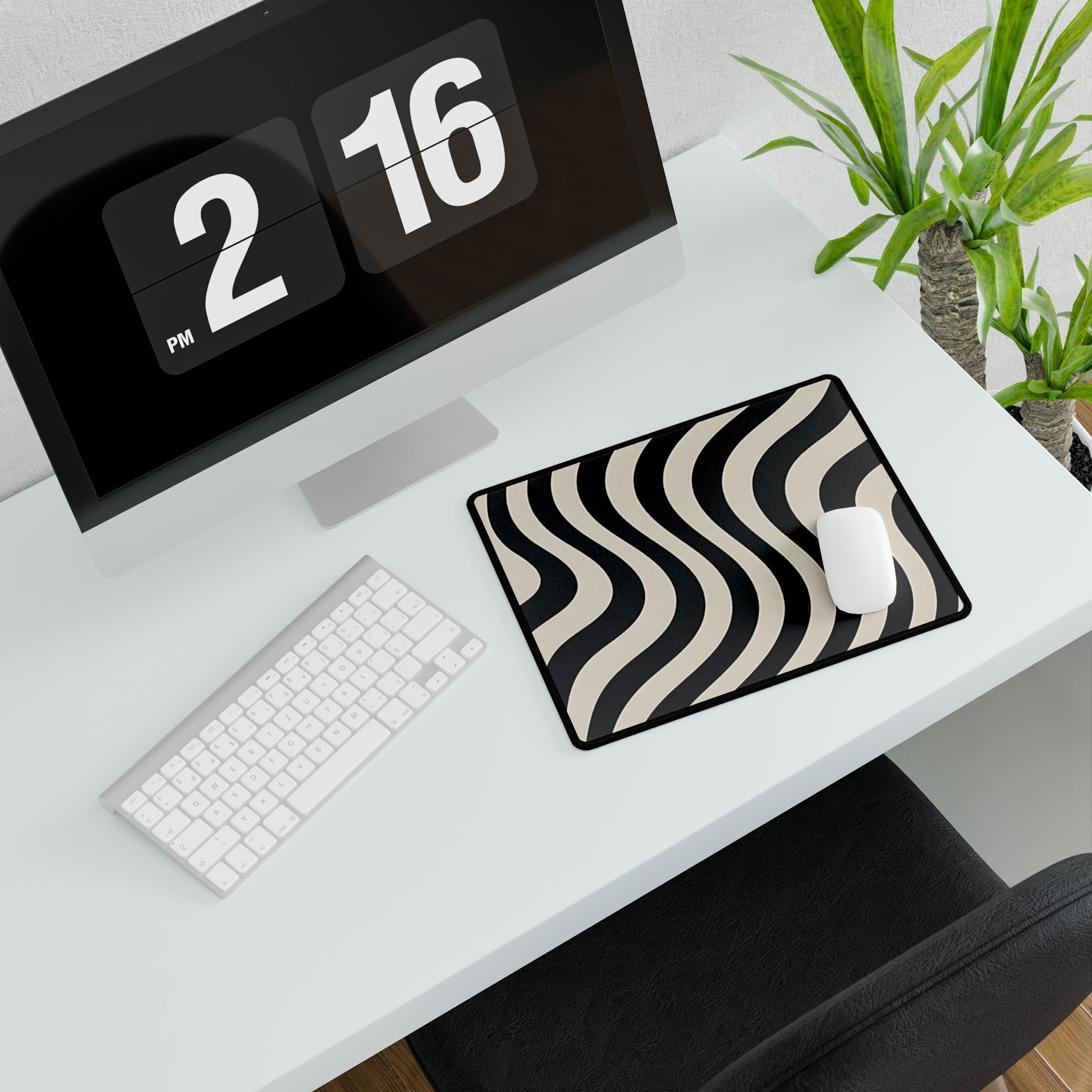 Black and Beige Wavy Stripe Desk Mat, Artsulli - Art is Long, Life is Short, Home Decor, , , , , , , 