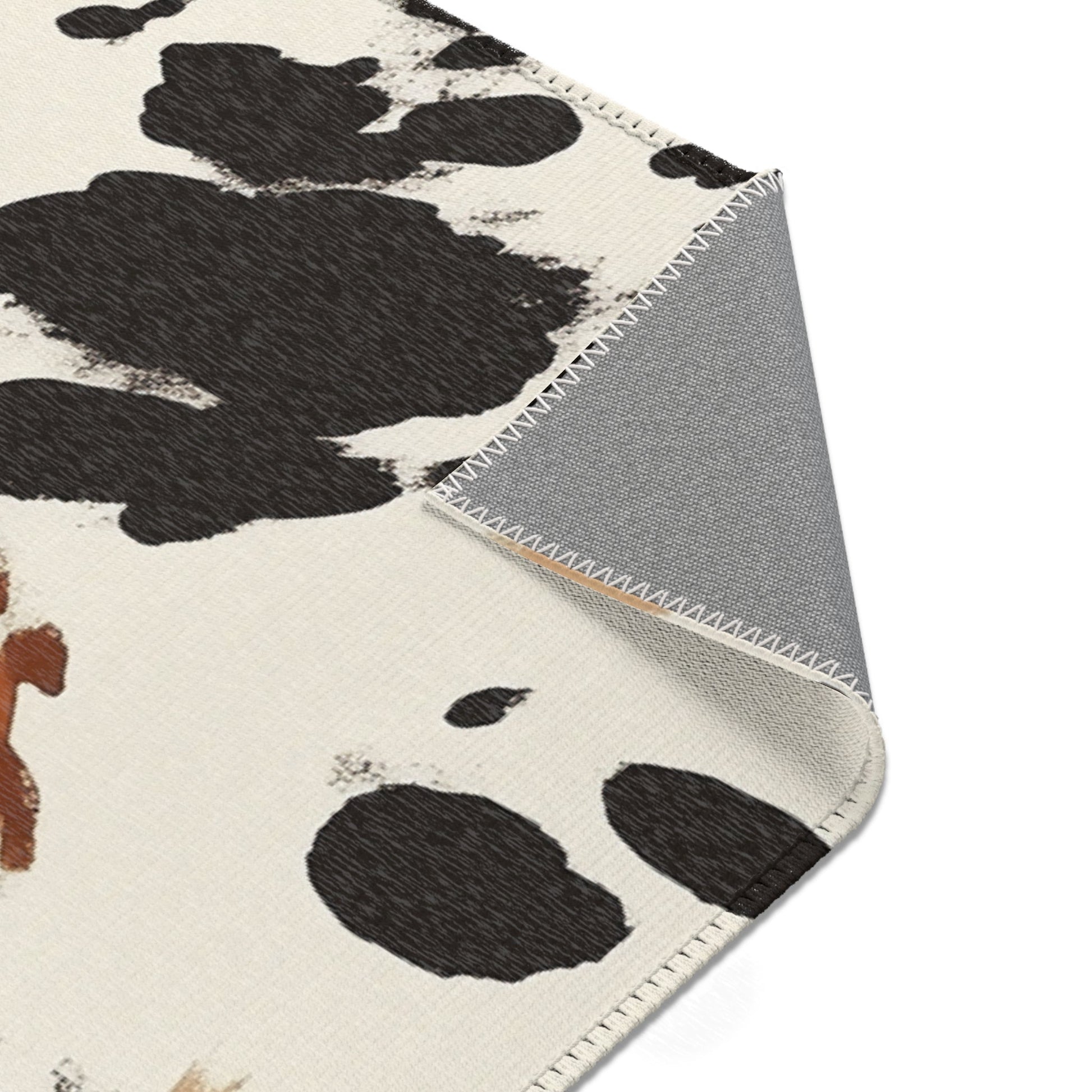 Black and Brown Cowhide Print Area Rug, Artsulli - Art is Long, Life is Short, Home Decor, , , , , , , 