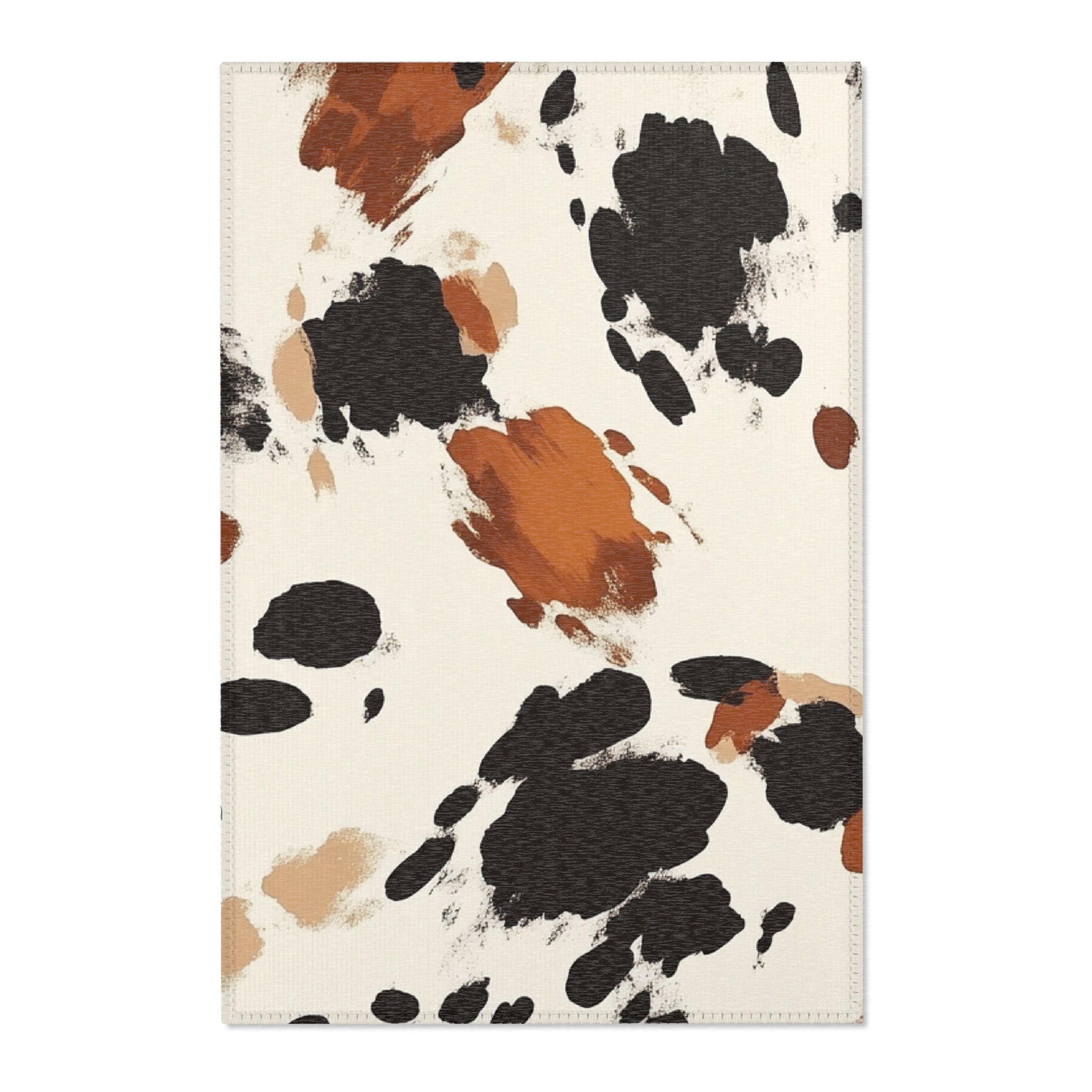 Printify Black and Brown Cowhide Print Area Rug 2025