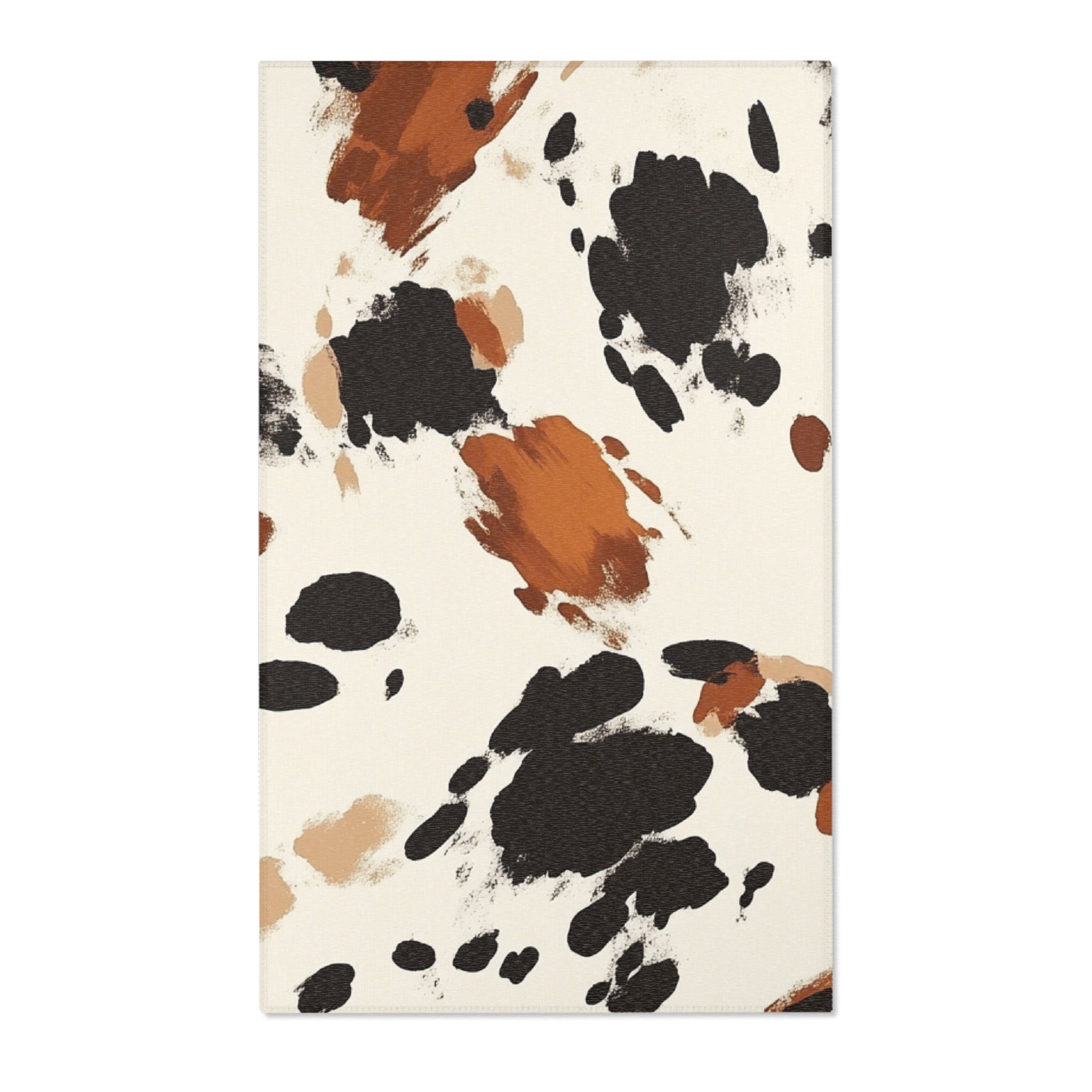 Black and Brown Cowhide Print Area Rug, Artsulli - Art is Long, Life is Short, Home Decor, Size, 36" × 60", , , , , 14580167311437166616
