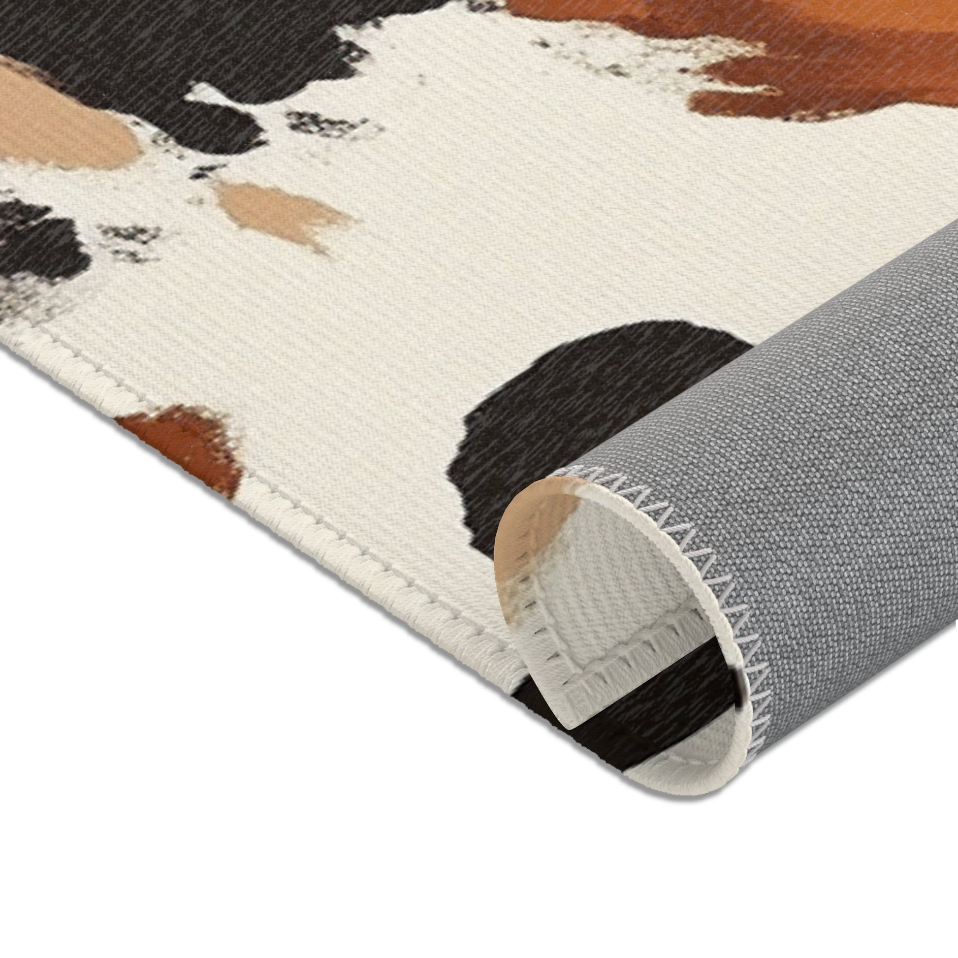 Black and Brown Cowhide Print Area Rug, Artsulli - Art is Long, Life is Short, Home Decor, , , , , , , 
