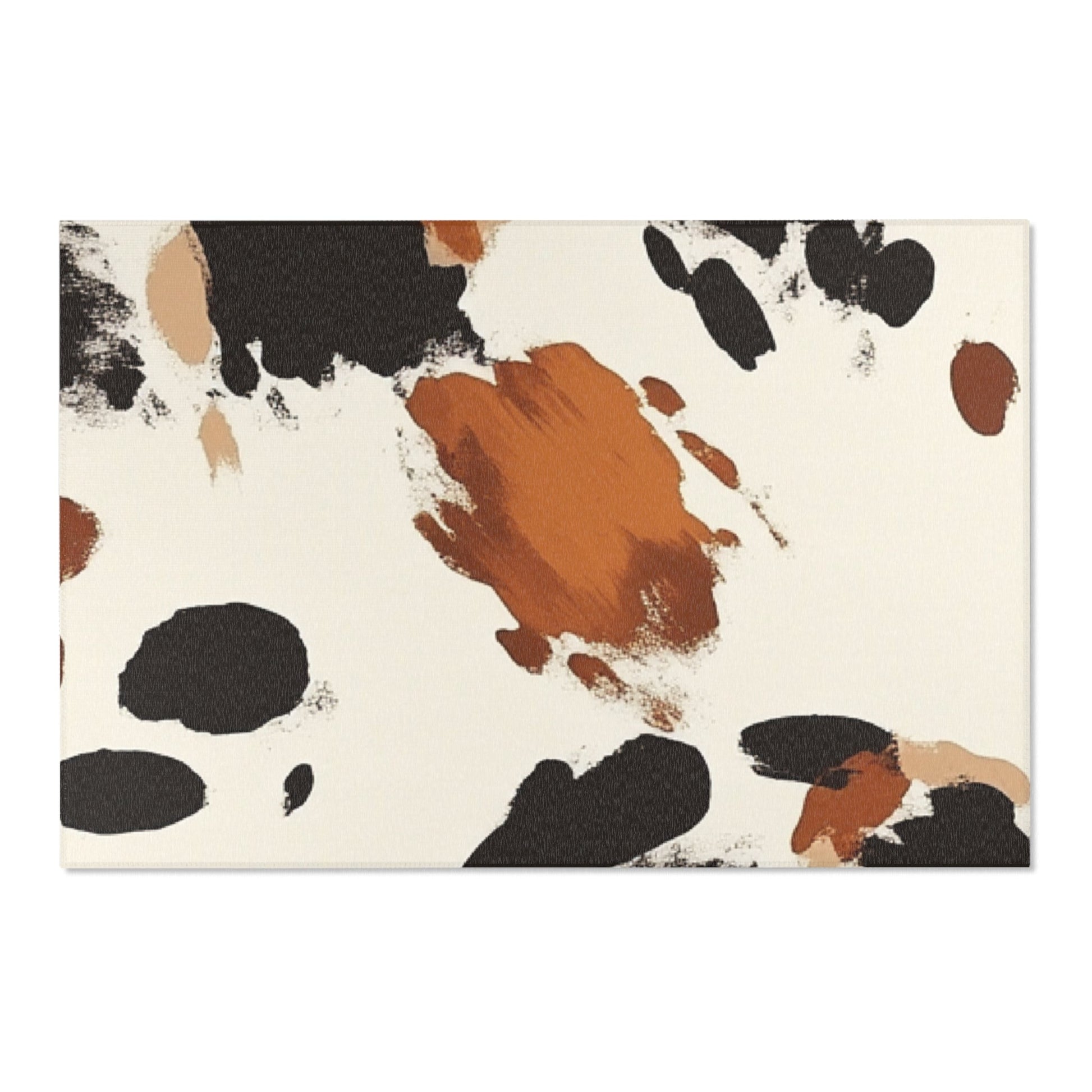 Black and Brown Cowhide Print Area Rug, Artsulli - Art is Long, Life is Short, Home Decor, Size, 72" × 48", , , , , 11914596923871353667