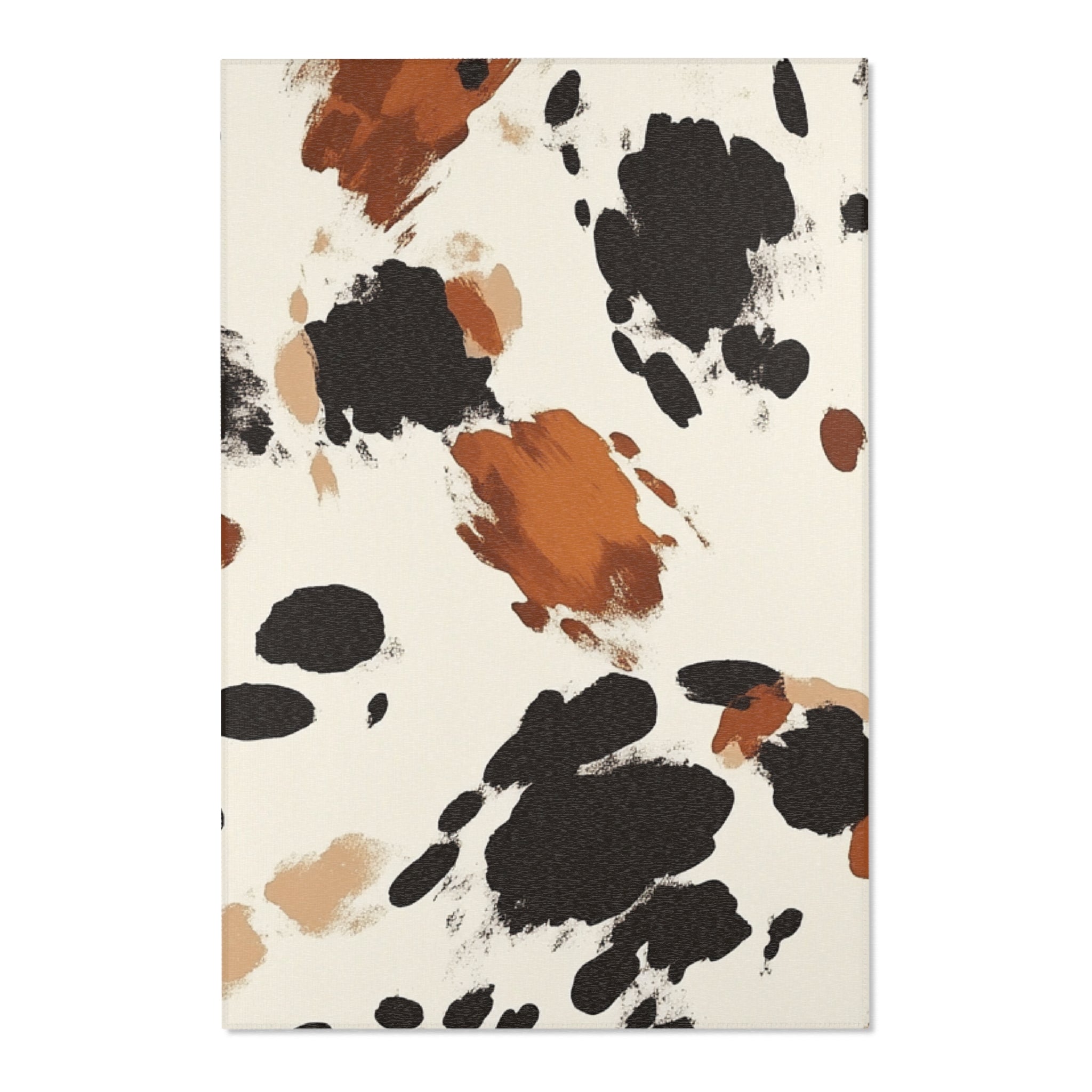 Black and Brown Cowhide Print Area Rug, Artsulli - Art is Long, Life is Short, Home Decor, Size, 48" × 72", , , , , 43239721930916731670