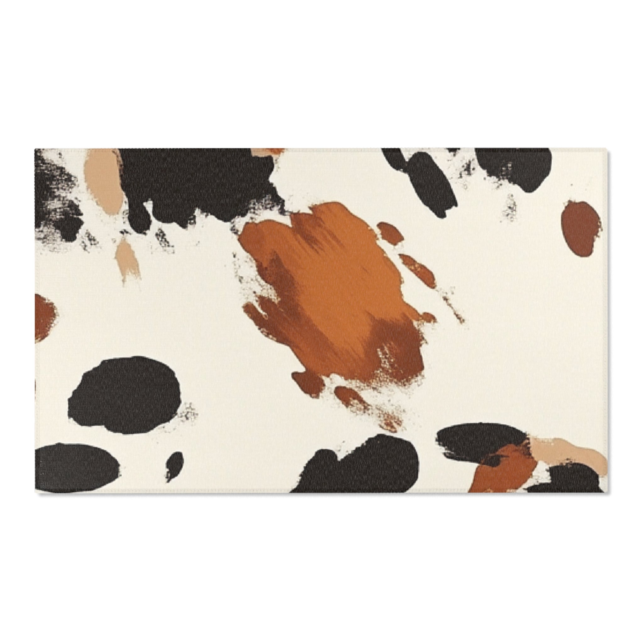 Black and Brown Cowhide Print Area Rug, Artsulli - Art is Long, Life is Short, Home Decor, Size, 60" × 36", , , , , 13754670344040669773