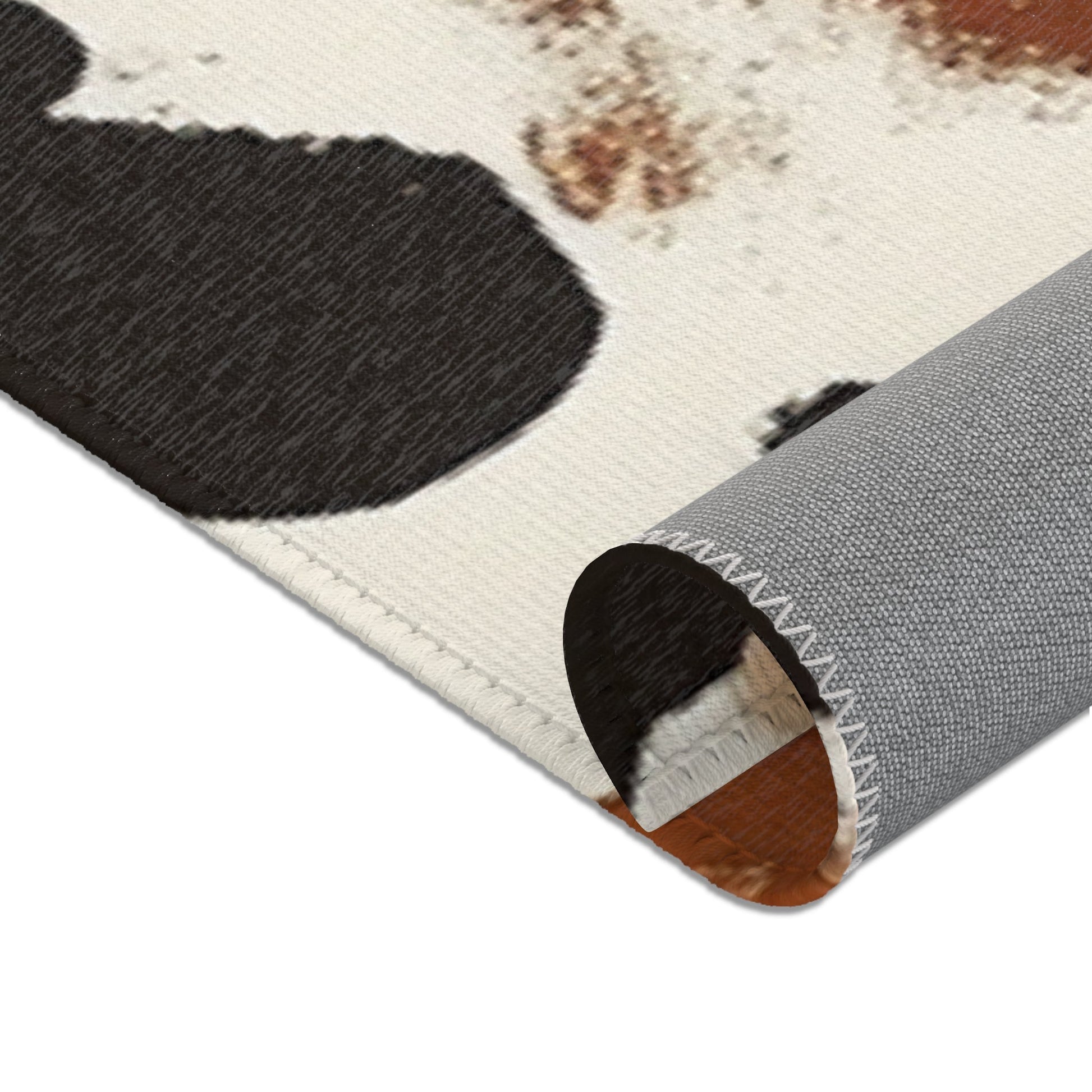 Black and Brown Cowhide Print Area Rug, Artsulli - Art is Long, Life is Short, Home Decor, , , , , , , 