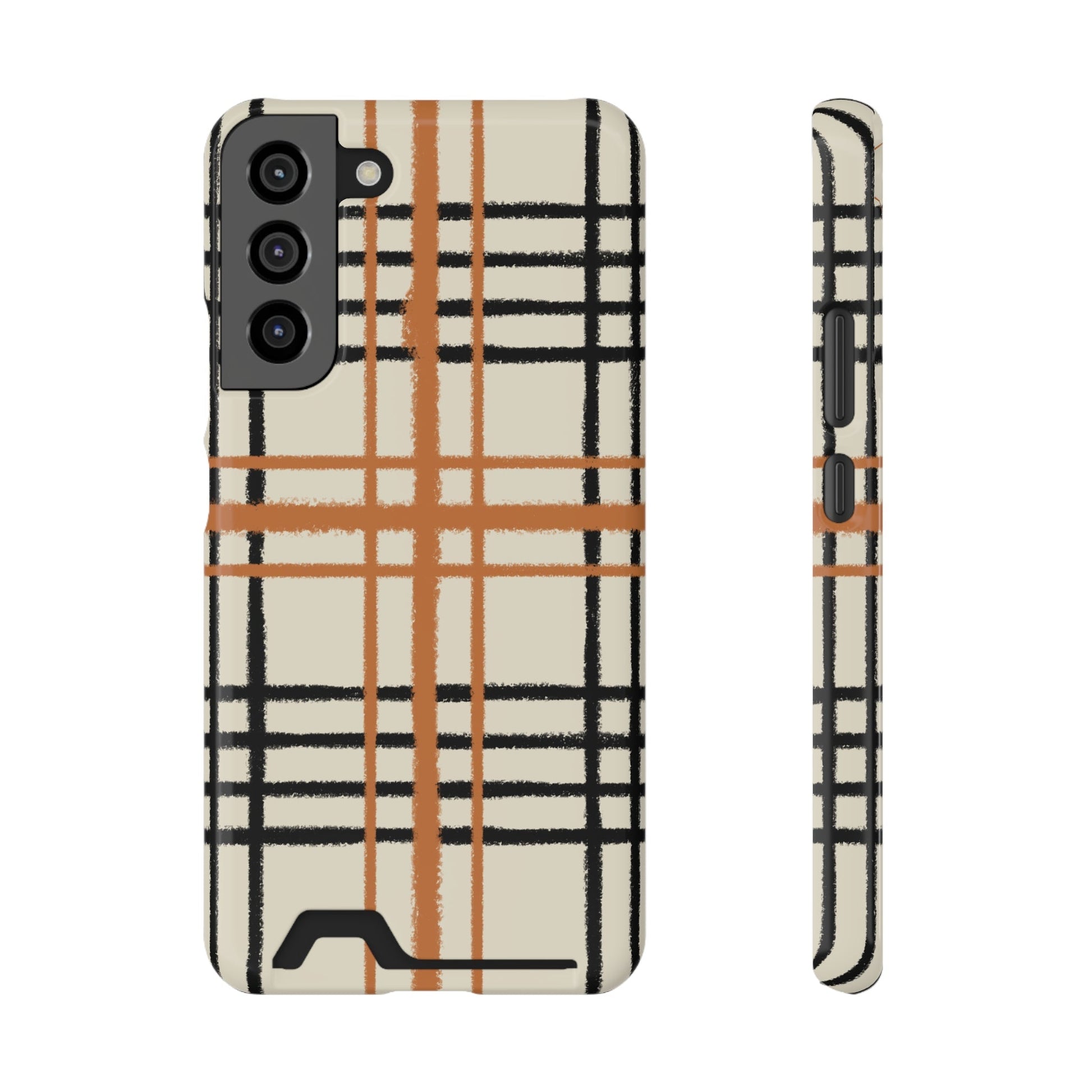 Black and Brown Plaid Phone Case, Artsulli - Art is Long, Life is Short, Phone Case, Size, Samsung Galaxy S22 Plus, Surface, Glossy, Shape, Without gift packaging, 50063311995096487316