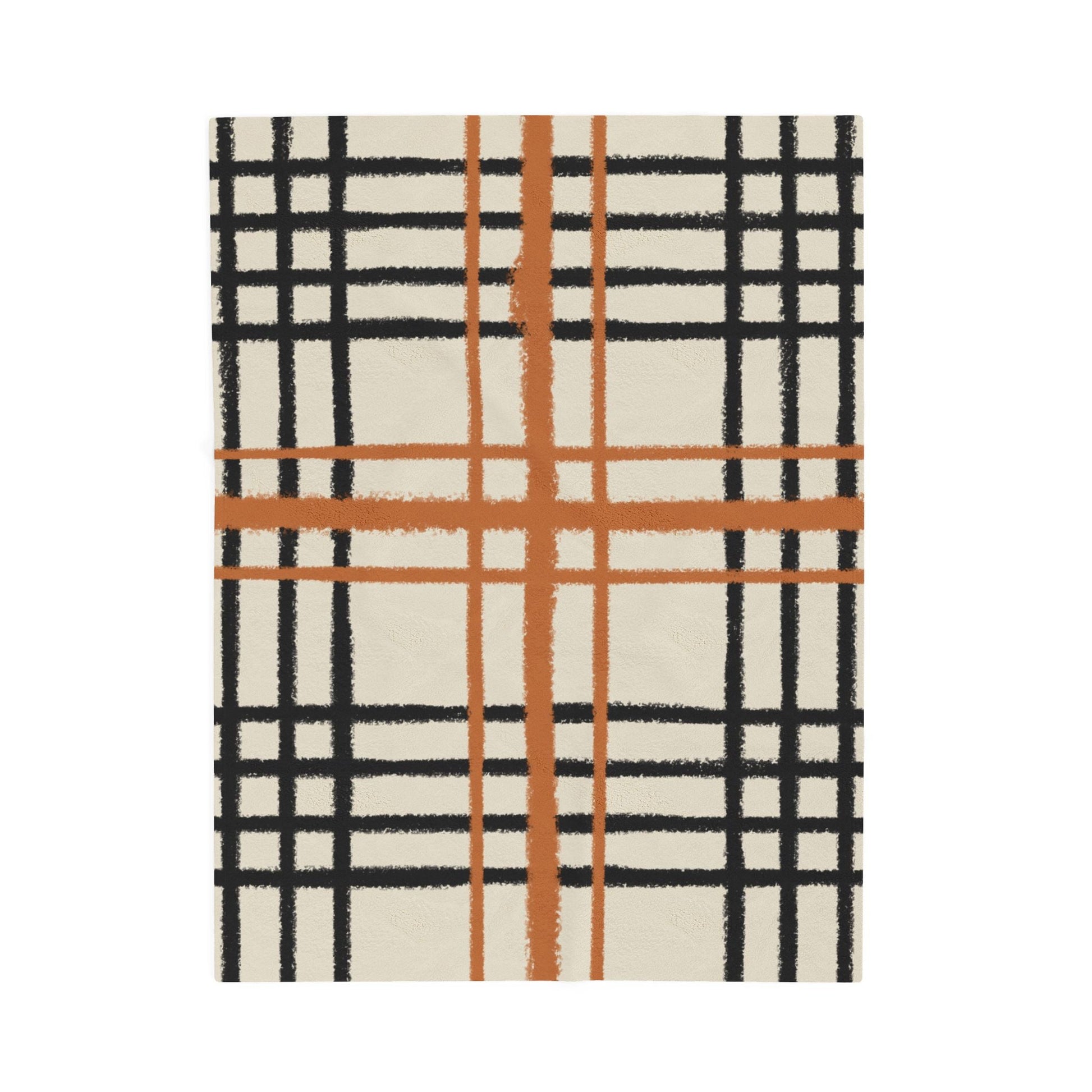 Black and Burnt Orange Plaid Blanket, Artsulli - Art is Long, Life is Short, All Over Prints, Size, 30" × 40", , , , , 75337280254245923132