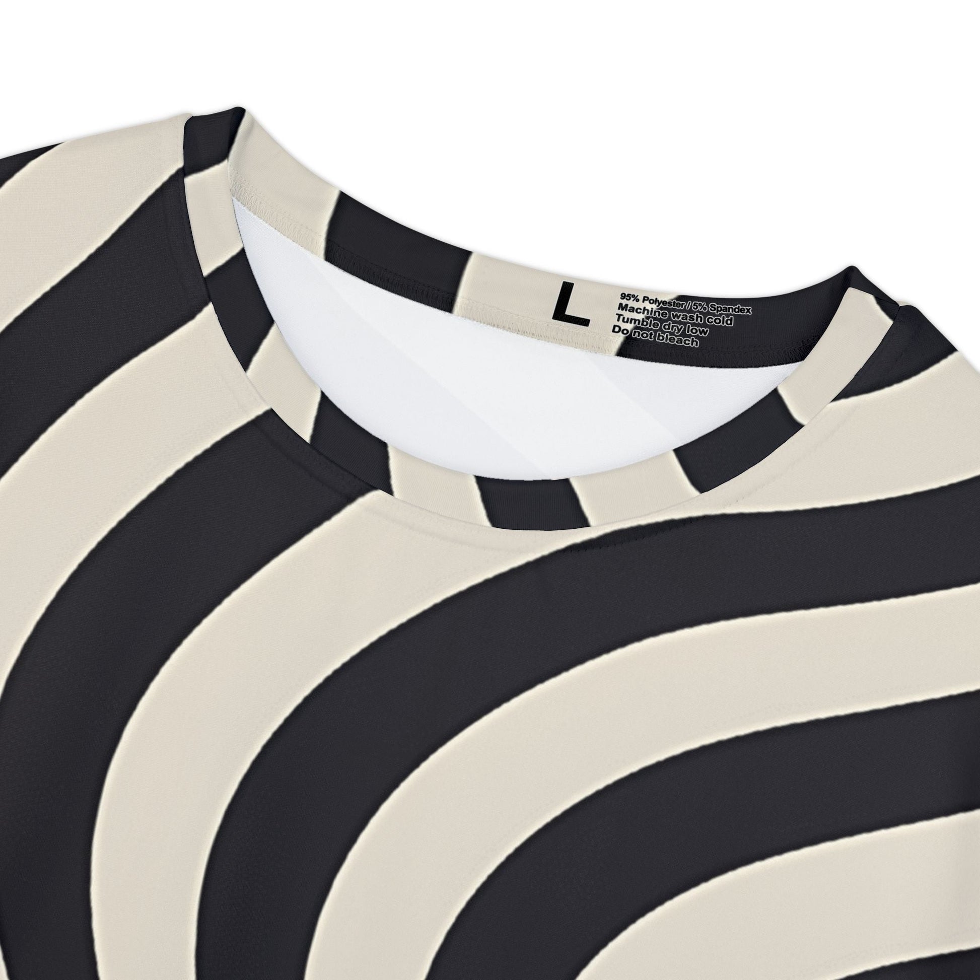 Black and Cream Wave Stripe Tee, Artsulli - Art is Long, Life is Short, All Over Prints, , , , , , , 