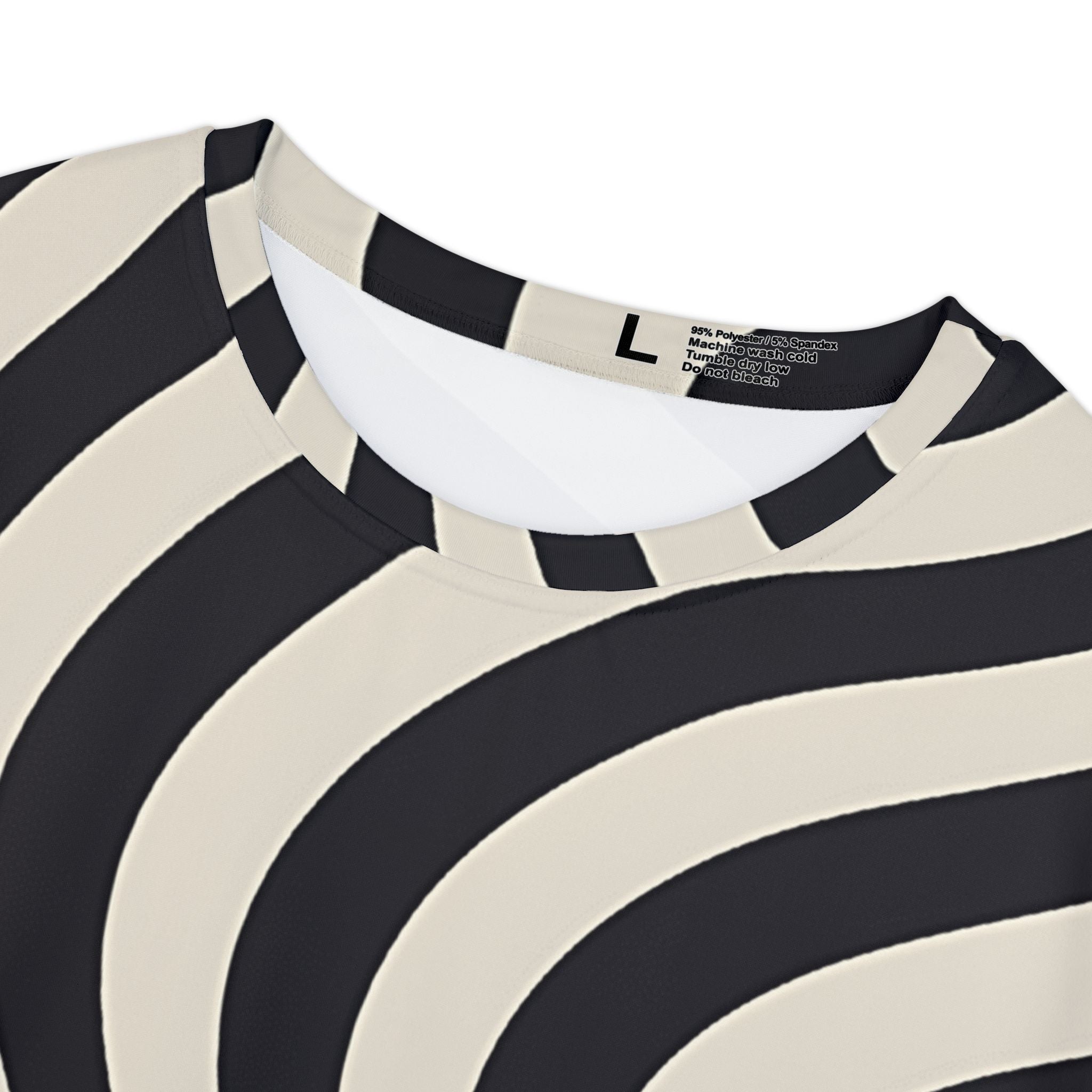 Black and Cream Wave Stripe Tee, Artsulli - Art is Long, Life is Short, All Over Prints, , , , , , , 