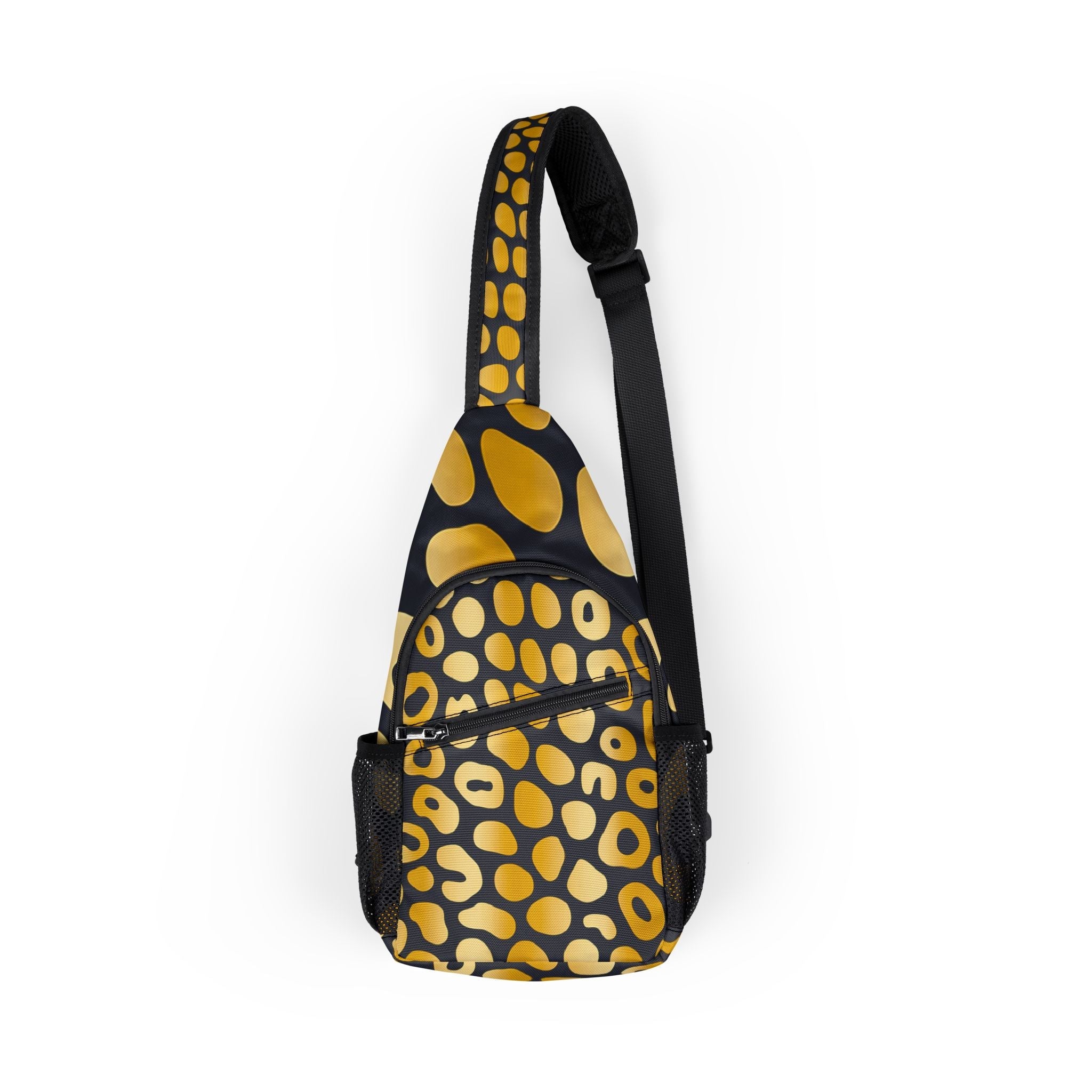 Printify Black and Gold Leopard Print Chest Bag 2025