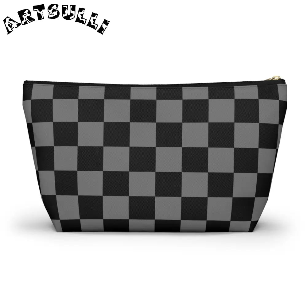 Black and Gray Art Printed T-Bottom Pouch, Artsulli - Art is Long, Life is Short, Bags, , , , , , , 