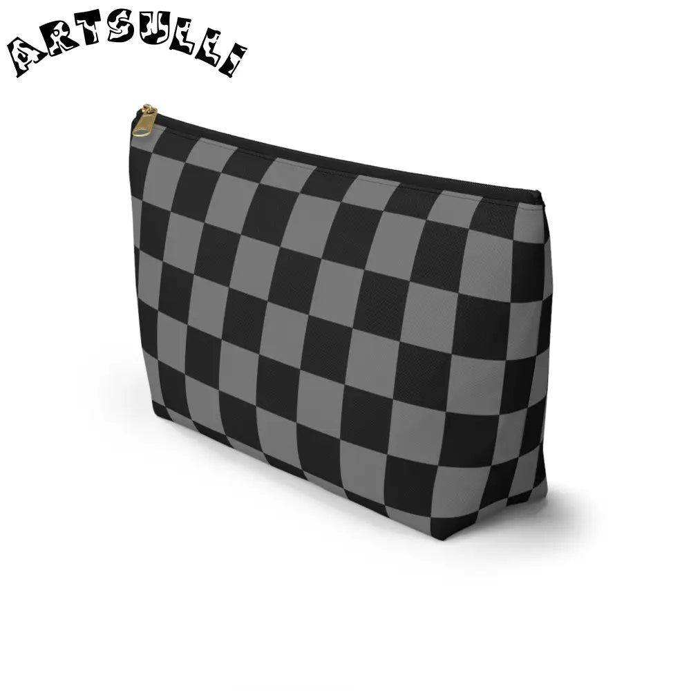 Black and Gray Art Printed T-Bottom Pouch, Artsulli - Art is Long, Life is Short, Bags, , , , , , , 