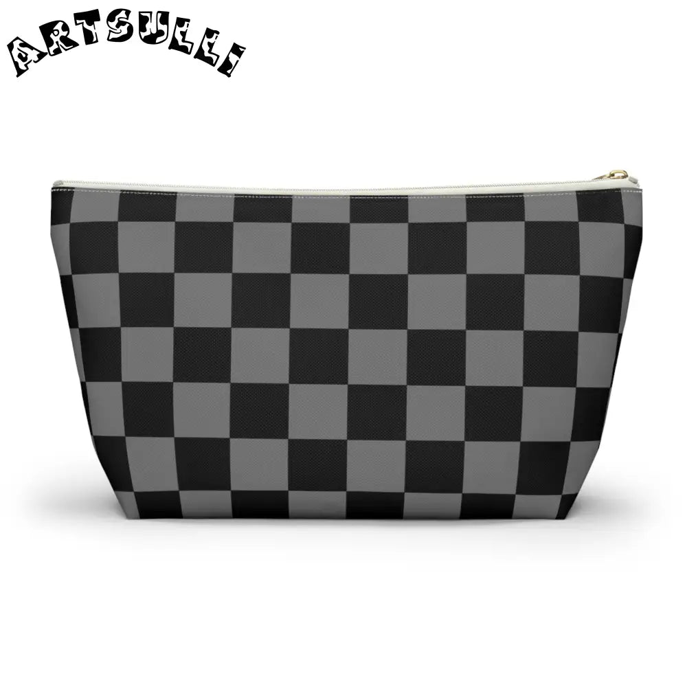 Black and Gray Art Printed T-Bottom Pouch, Artsulli - Art is Long, Life is Short, Bags, , , , , , , 